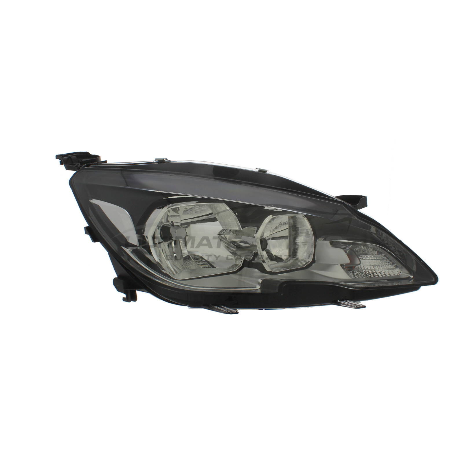 Peugeot 308 2013-2017 Halogen, Electric With Motor, Chrome Headlight / Headlamp with Black Surround Drivers Side (RH)
