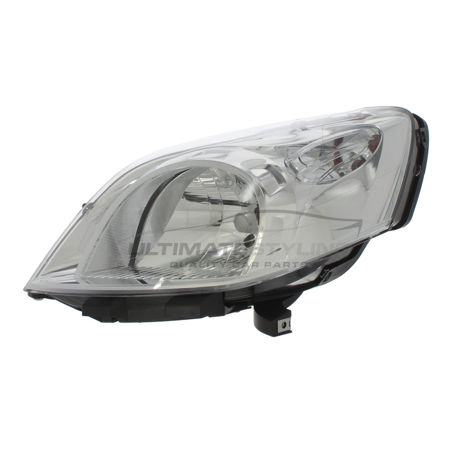 Citroen Nemo 2008-2018, Fiat Fiorino 2008->, Fiat Qubo 2008-2020, Peugeot Bipper 2008-2018 Halogen, Electric Without Motor, Chrome Headlight / Headlamp Passengers Side (LH)