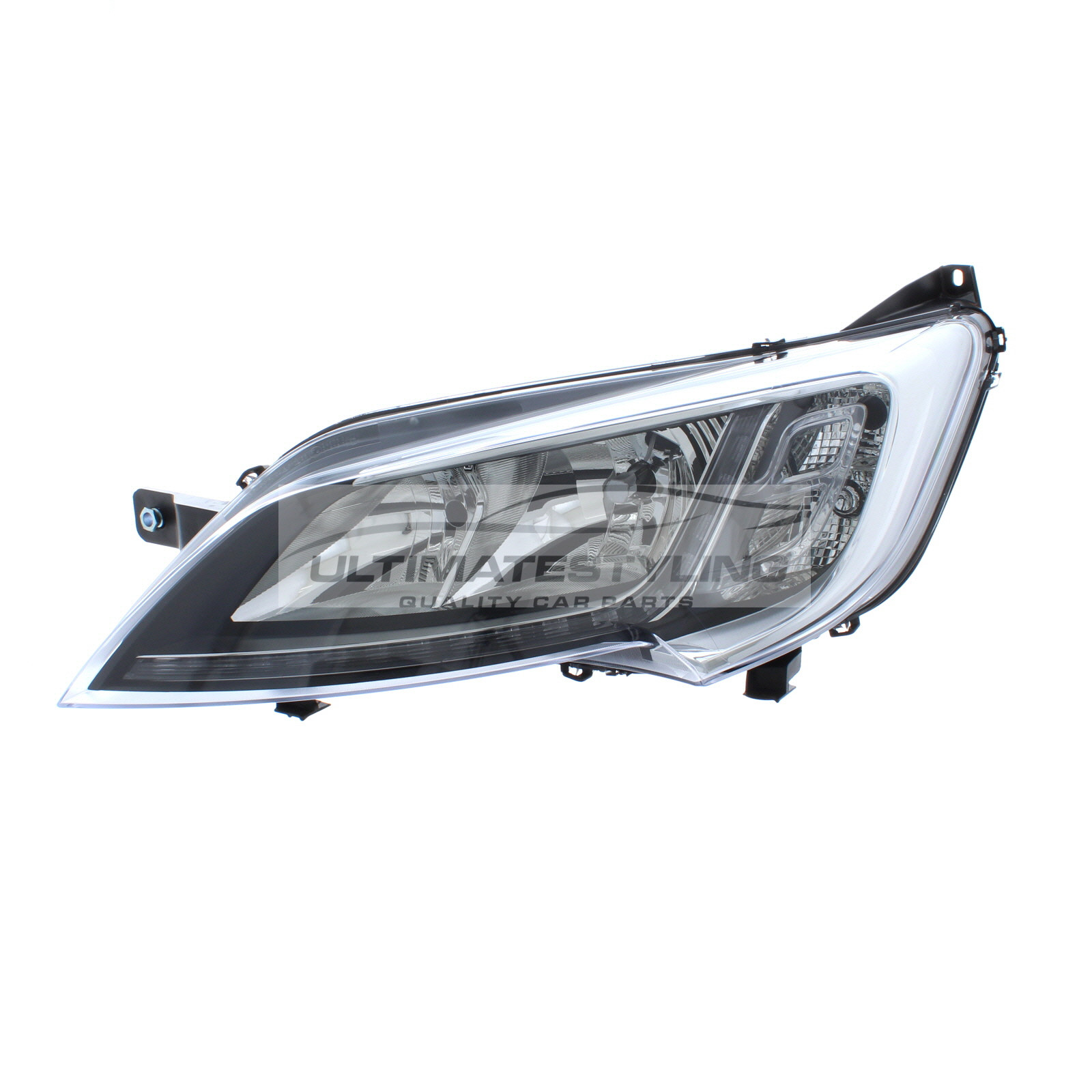 Citroen Relay 2014->, Fiat Ducato 2014-> Halogen With LED Daytime Running Lamp, Electric With Motor, Chrome Headlight / Headlamp Passengers Side (LH)