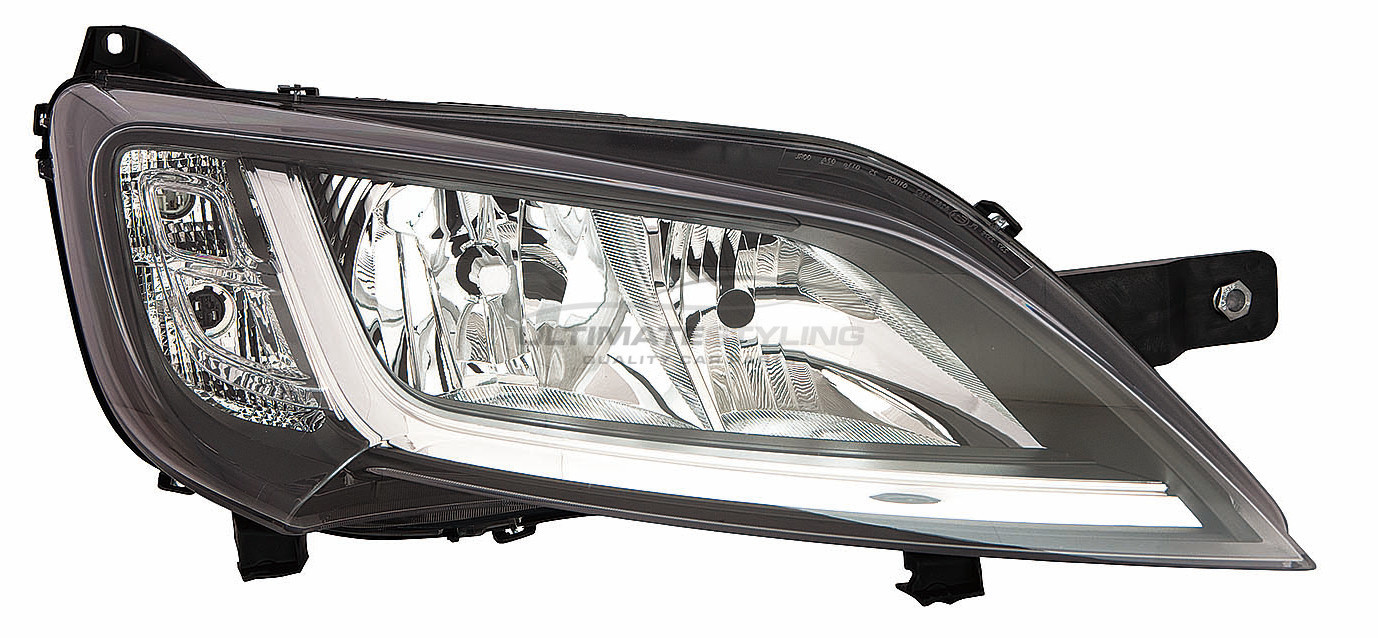 Peugeot Boxer 2014-> Halogen, Electric With Motor, Chrome Headlight / Headlamp Drivers Side (RH)