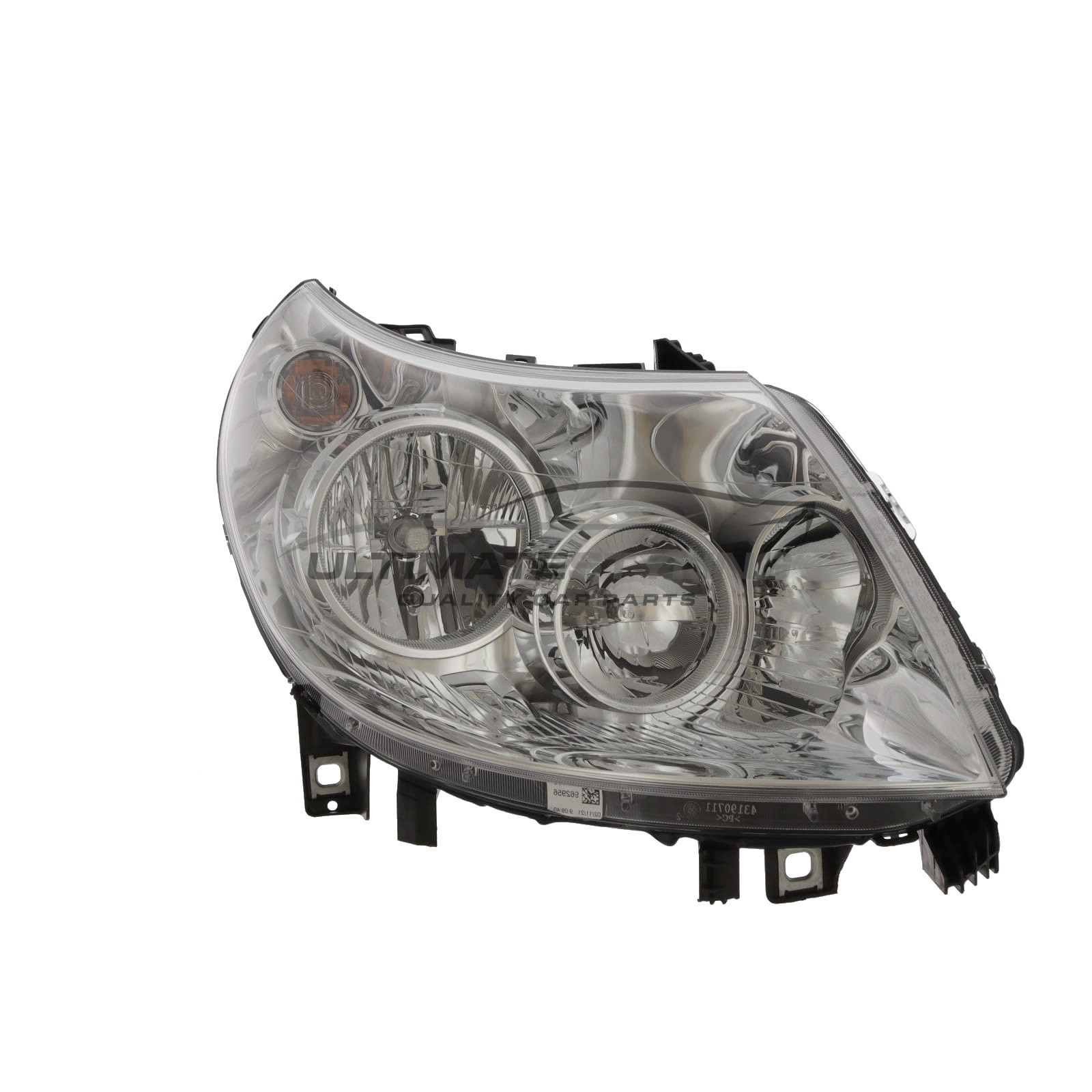 Citroen Relay 2011-2014, Fiat Ducato 2011-2014, Peugeot Boxer 2011-2014 Halogen, Electric With Motor, Chrome Headlight / Headlamp (3 Pod Type) Drivers Side (RH)- Magneti Marelli (OEM)