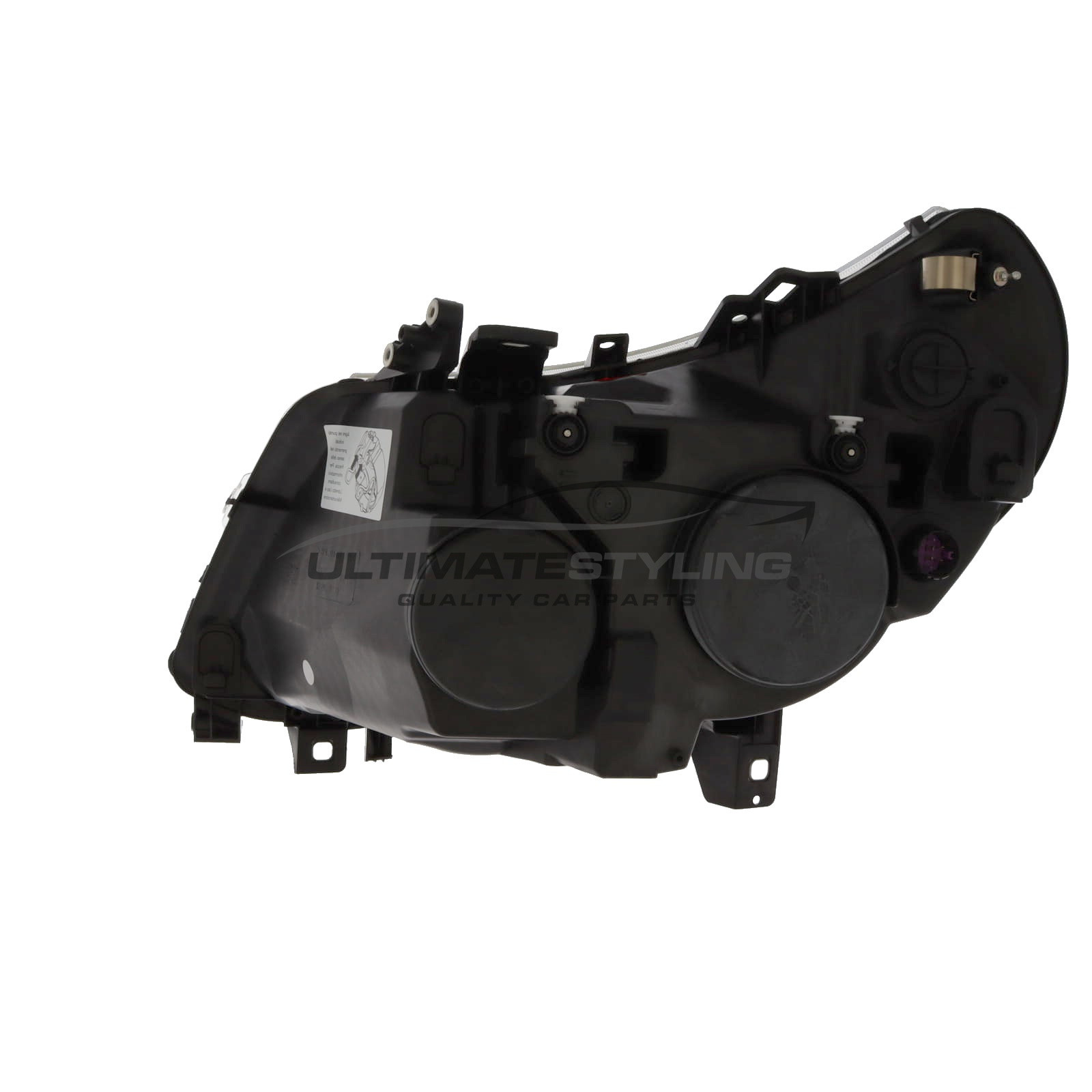 Citroen Relay 2011-2014, Fiat Ducato 2011-2014, Peugeot Boxer 2011-2014 Halogen, Electric With Motor, Chrome Headlight / Headlamp (3 Pod Type) Drivers Side (RH)- Magneti Marelli (OEM)