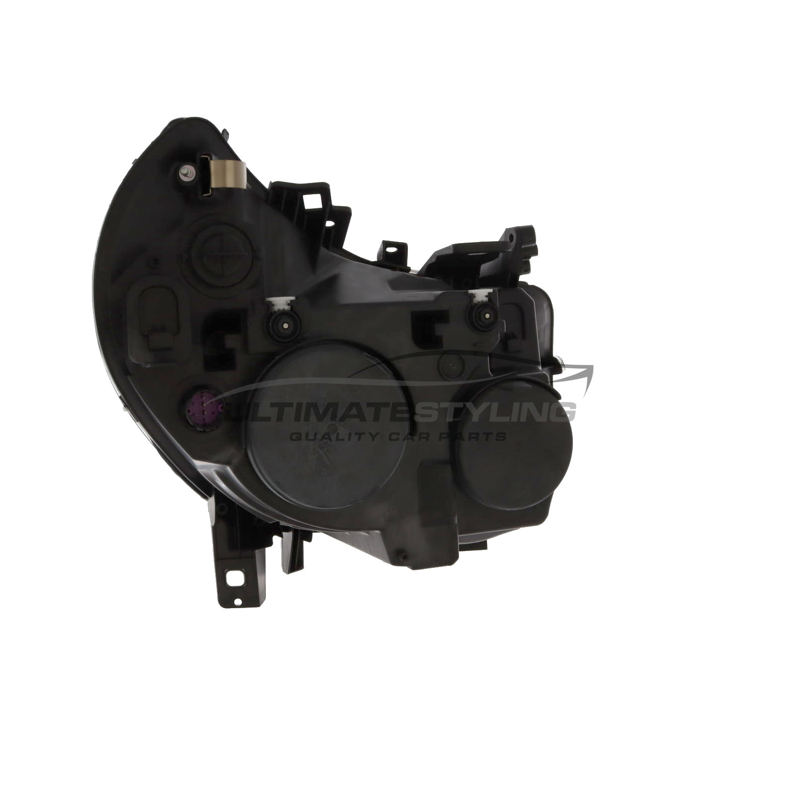 Citroen Relay 2011-2014, Fiat Ducato 2011-2014, Peugeot Boxer 2011-2014 Halogen, Electric With Motor, Chrome Headlight / Headlamp (3 Pod Type) Passengers Side (LH) - Magneti Marelli (OEM)