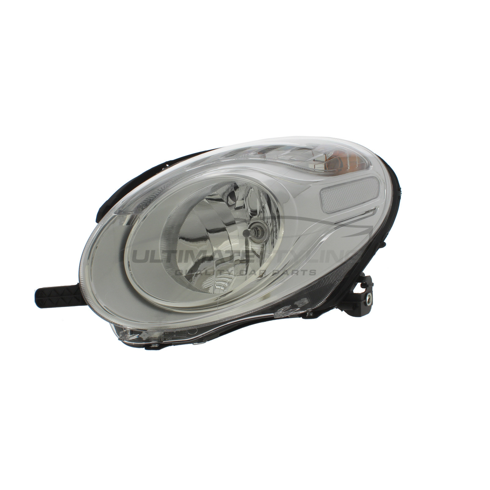 Fiat 500L 2013-2021 Halogen, Electric With Motor, Chrome Headlight / Headlamp Passengers Side (LH)- Magneti Marelli (OEM)