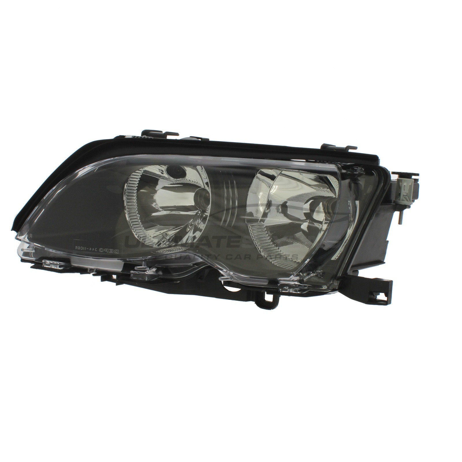 BMW 3 Series 2001-2005 Halogen, Electric With Motor, Black Headlight / Headlamp Passengers Side (LH)