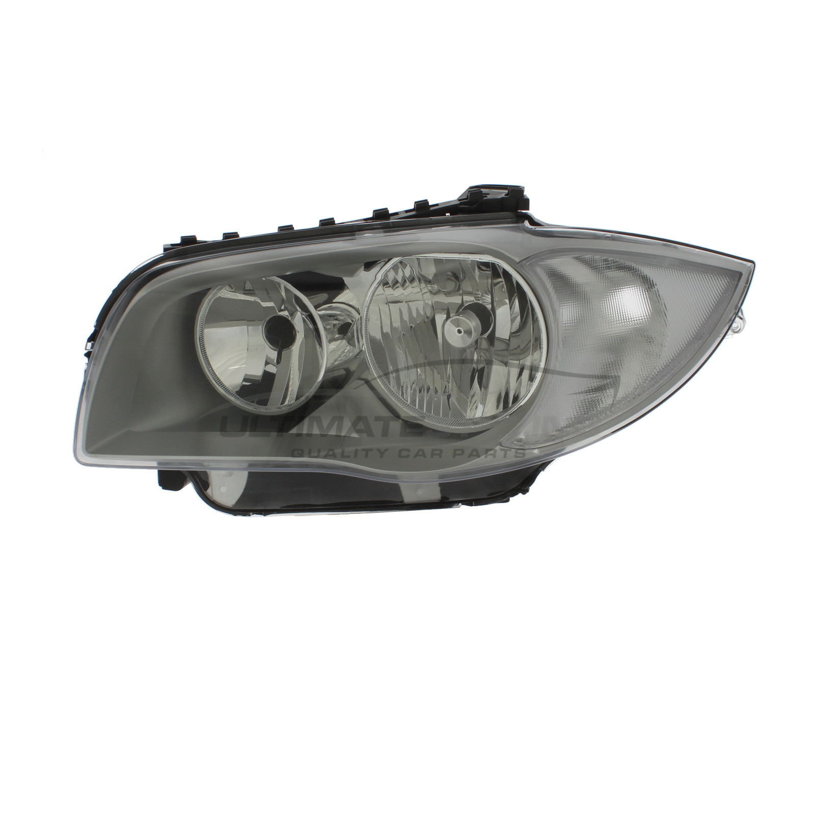 BMW 1 Series 2004-2007 Halogen, Electric Without Motor, Chrome Headlight / Headlamp Passengers Side (LH)