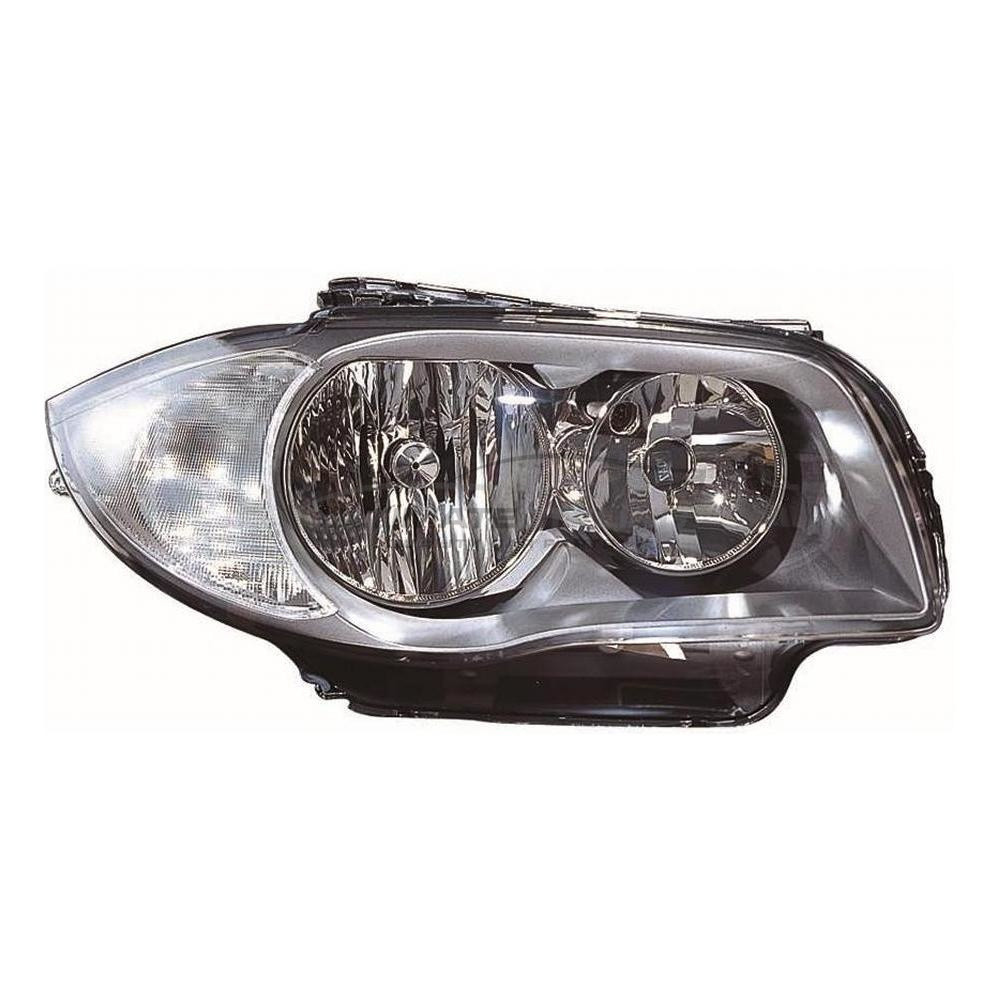 BMW 1 Series 2007-2012 Halogen, Electric Without Motor, Grey Headlight / Headlamp Drivers Side (RH)
