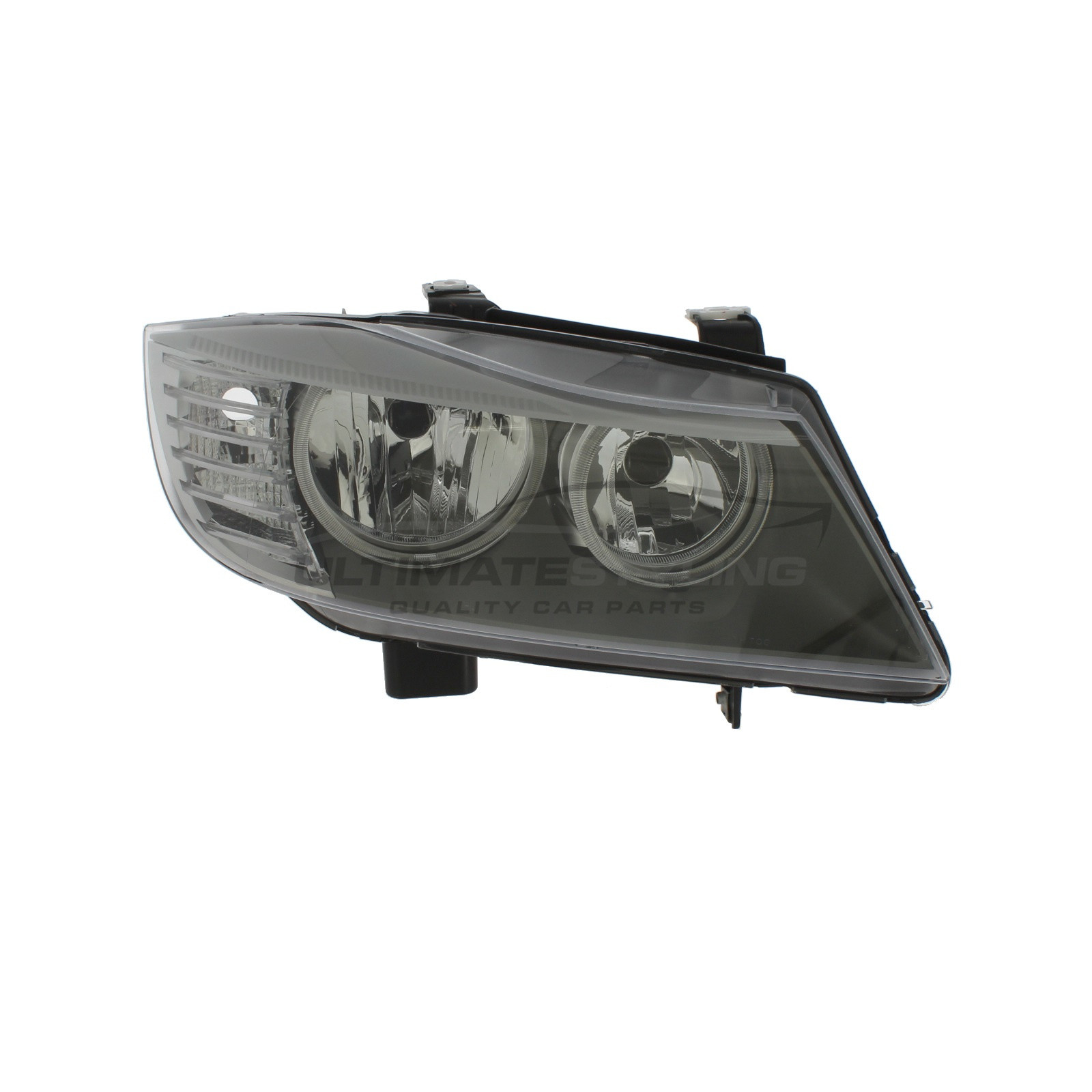 BMW 3 Series 2008-2012 Halogen, Electric Without Motor, Black Headlight / Headlamp Drivers Side (RH)