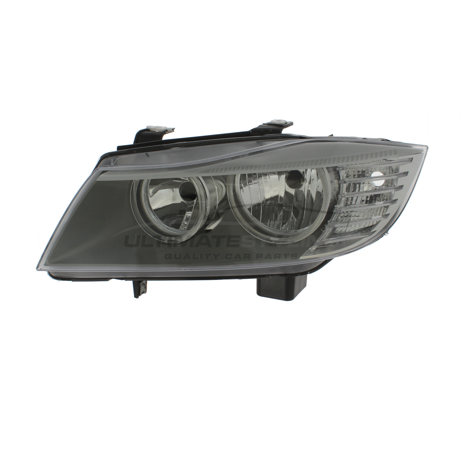 BMW 3 Series 2008-2012 Halogen, Electric Without Motor, Black Headlight / Headlamp Passengers Side (LH)
