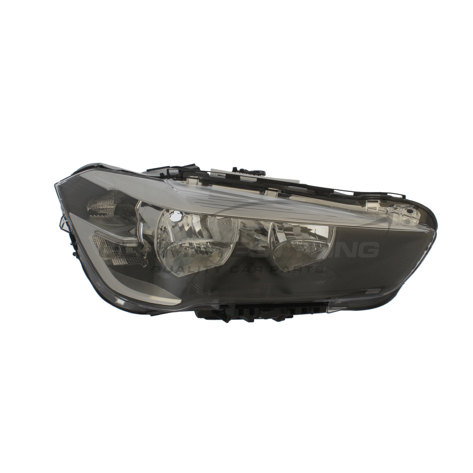 BMW X1 2015-2020 Halogen With LED Daytime Running Lamp, Electric With Motor, Black Headlight / Headlamp Drivers Side (RH)