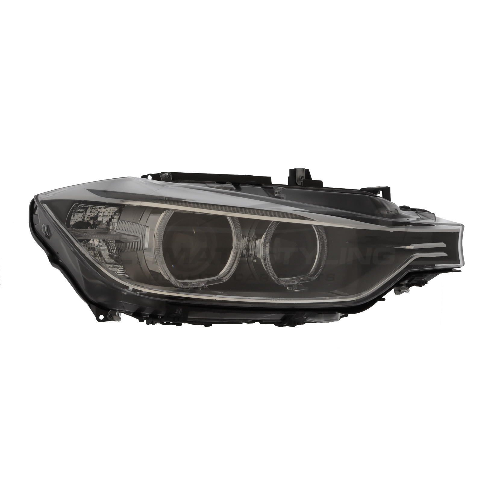 BMW 3 Series 2011-2015 Xenon With LED Daytime Running Lamp, Electric With Motor, Black Headlight / Headlamp Drivers Side (RH)