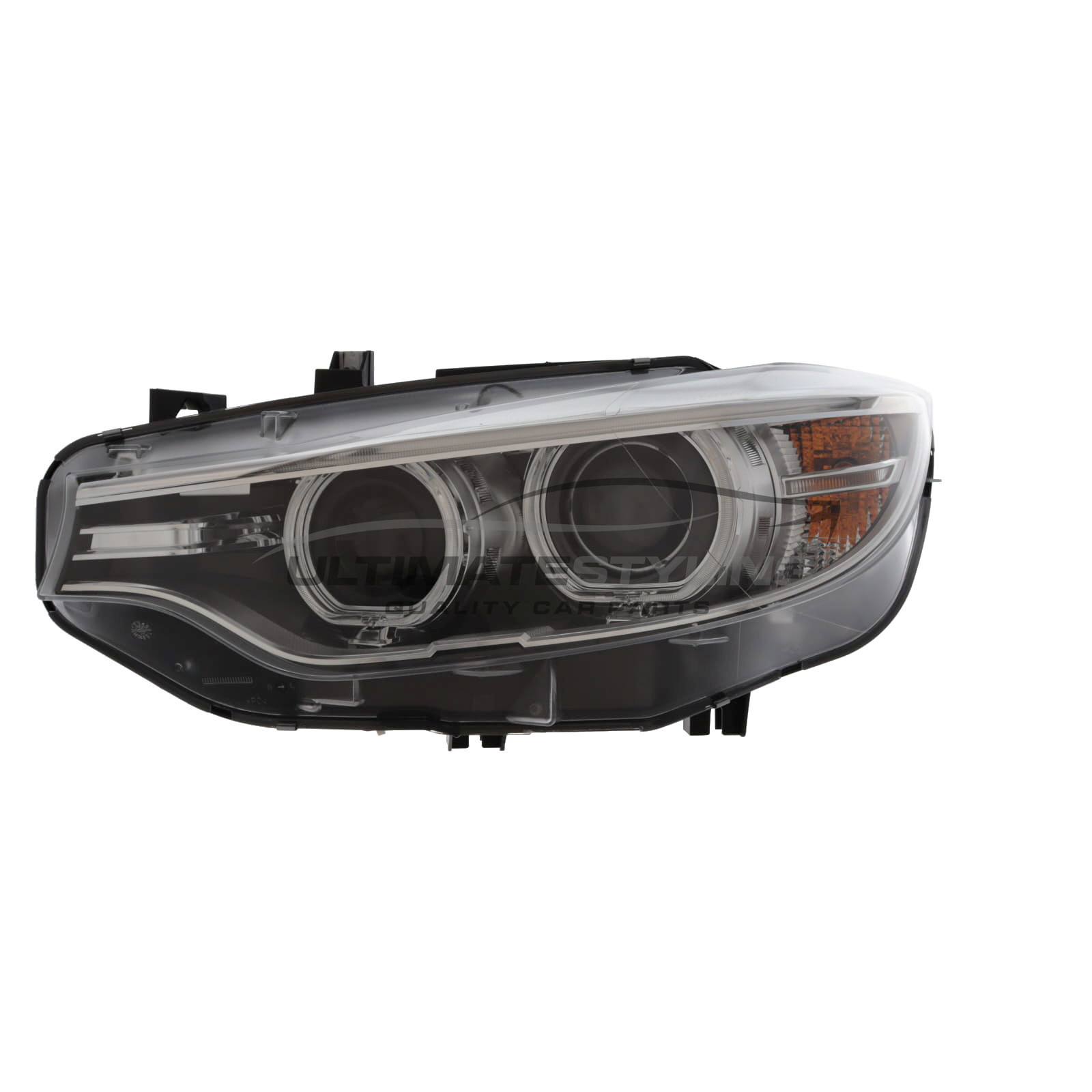 BMW 4 Series F32 / F33 2013-2017 , F36 / F82 / F83 M4 2014-2017 - Headlight / Headlamp - OEM Magneti Marelli Brand - Bi-Xenon - Black - Includes LED Daytime Running Light - Passenger Side Left Hand