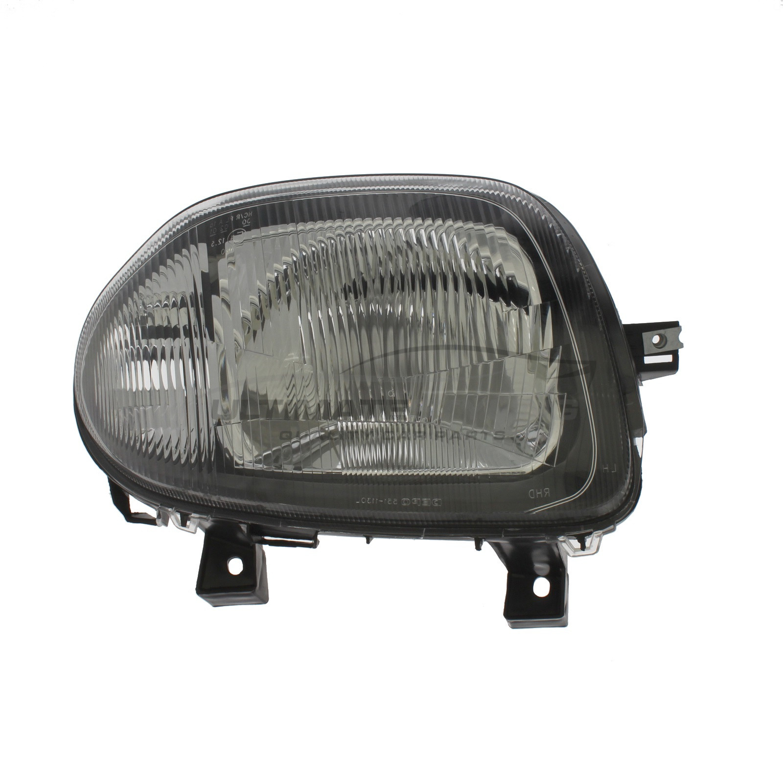 Renault Clio 1998-2001 Halogen, Electric Without Motor, Chrome Headlight / Headlamp (Single Reflector) Drivers Side (RH)