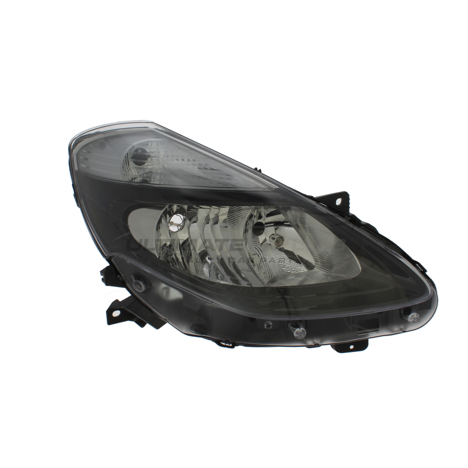 Renault Clio 2009-2013 Halogen, Electric Without Motor, Black Headlight / Headlamp Drivers Side (RH)