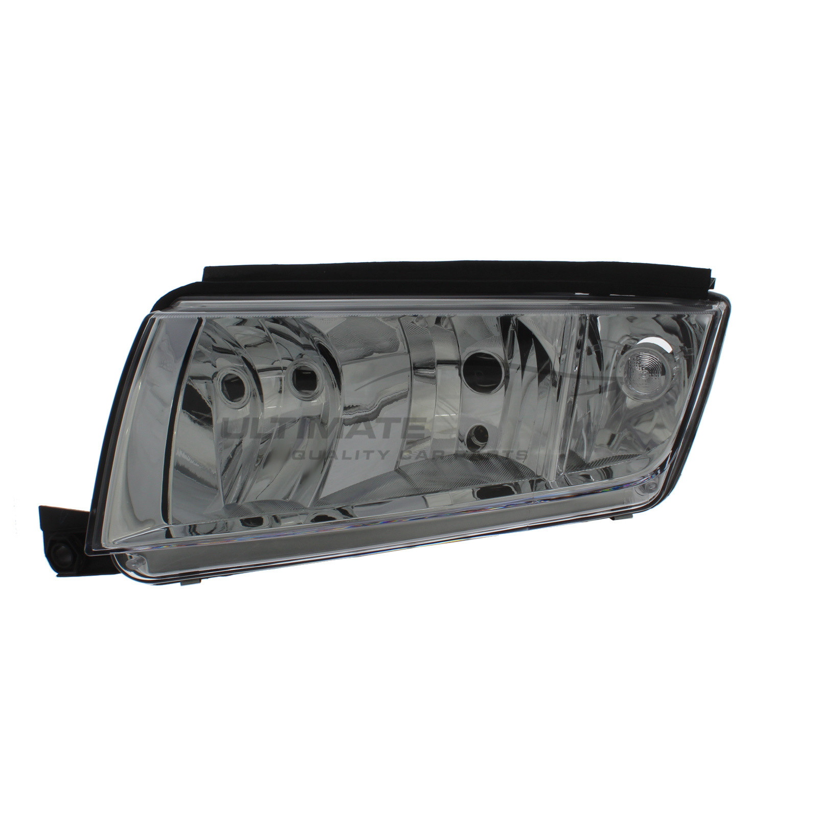 Skoda Fabia 2000-2007 Halogen, Electric Without Motor, Chrome Headlight / Headlamp Passengers Side (LH)