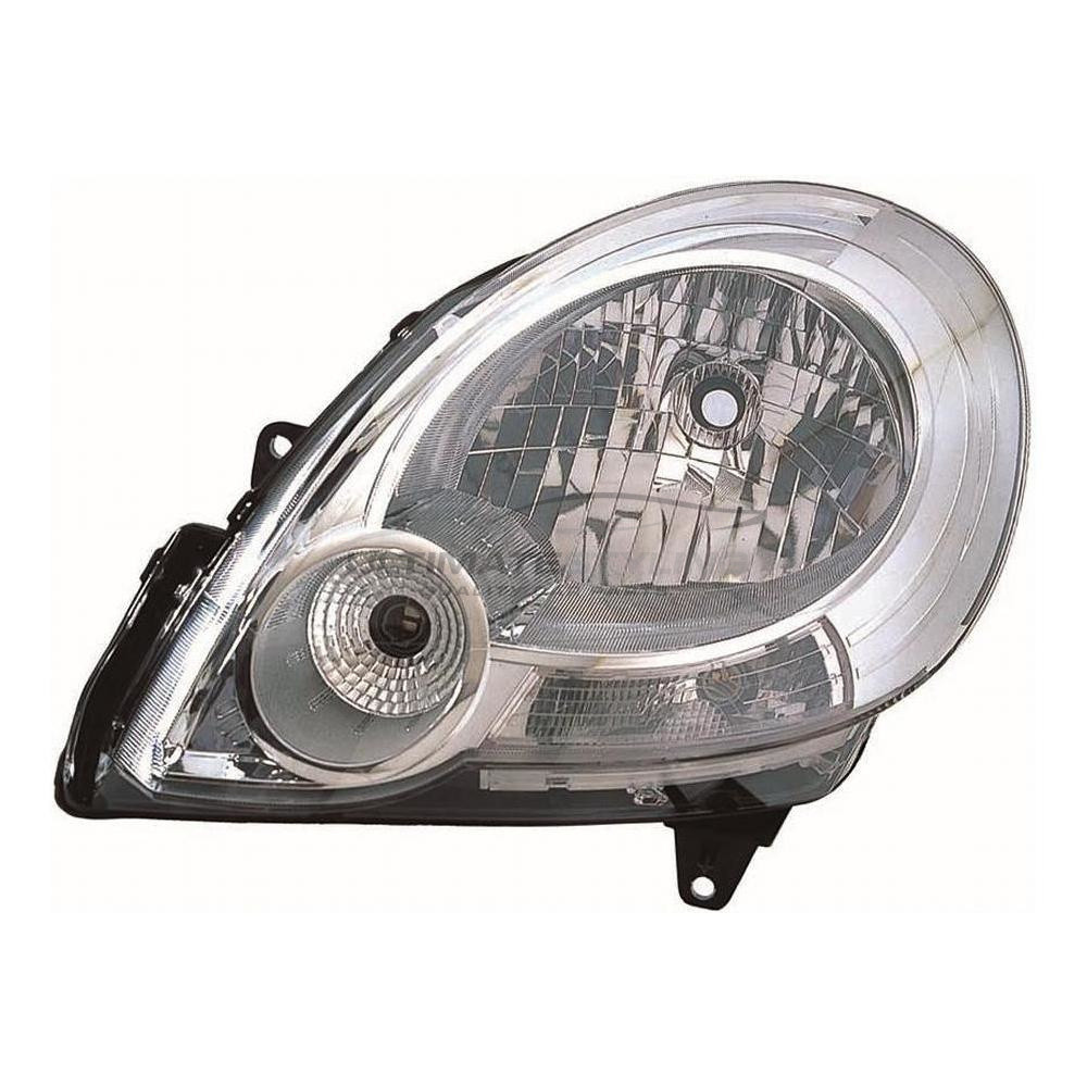 Renault Kangoo 2008-2013 Halogen, Electric Without Motor, Chrome Headlight / Headlamp Passengers Side (LH)
