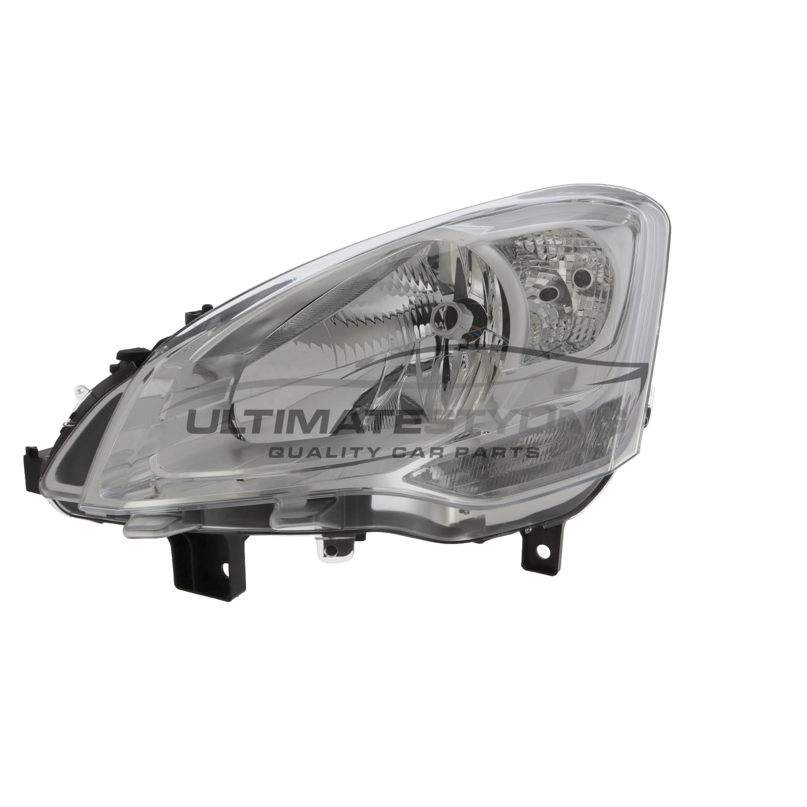 Citroen Berlingo 2008-2018, Peugeot Partner 2015-2018 Halogen, Electric With Motor, Chrome Headlight / Headlamp Passengers Side (LH)