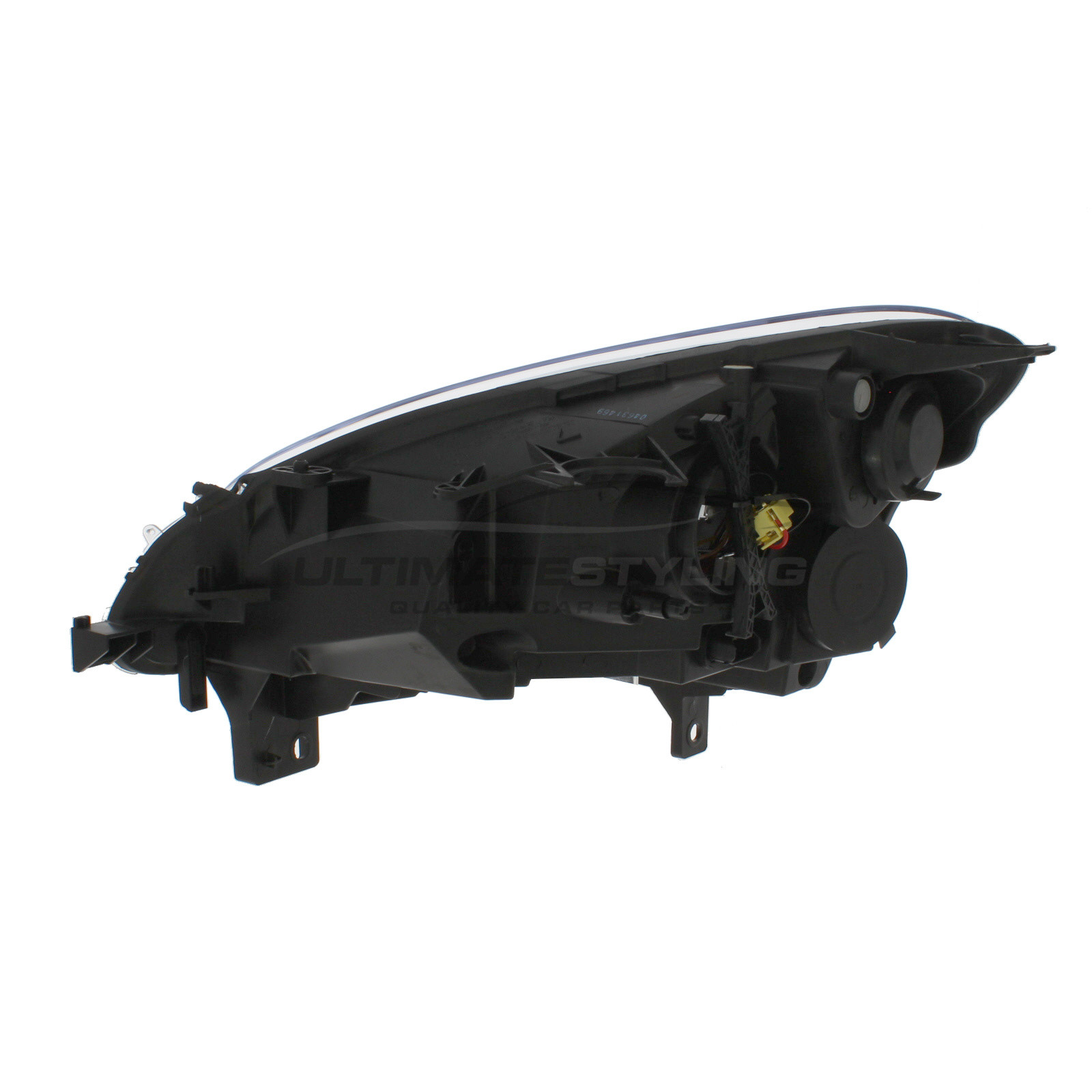 Citroen Berlingo 2008-2018, Peugeot Partner 2015-2018 Halogen, Electric With Motor, Chrome Headlight / Headlamp with Black Edging Drivers Side (RH)