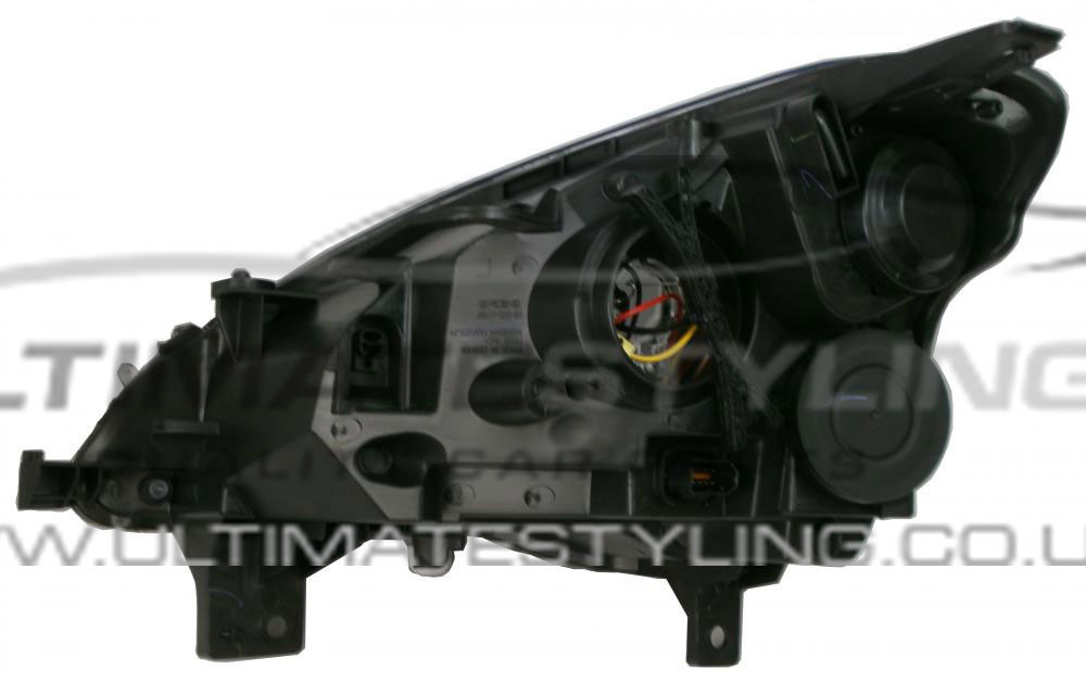 Citroen Berlingo 2008-2018, Peugeot Partner 2015-2018 Halogen, Electric With Motor, Chrome Headlight / Headlamp with Black Edging Drivers Side (RH)