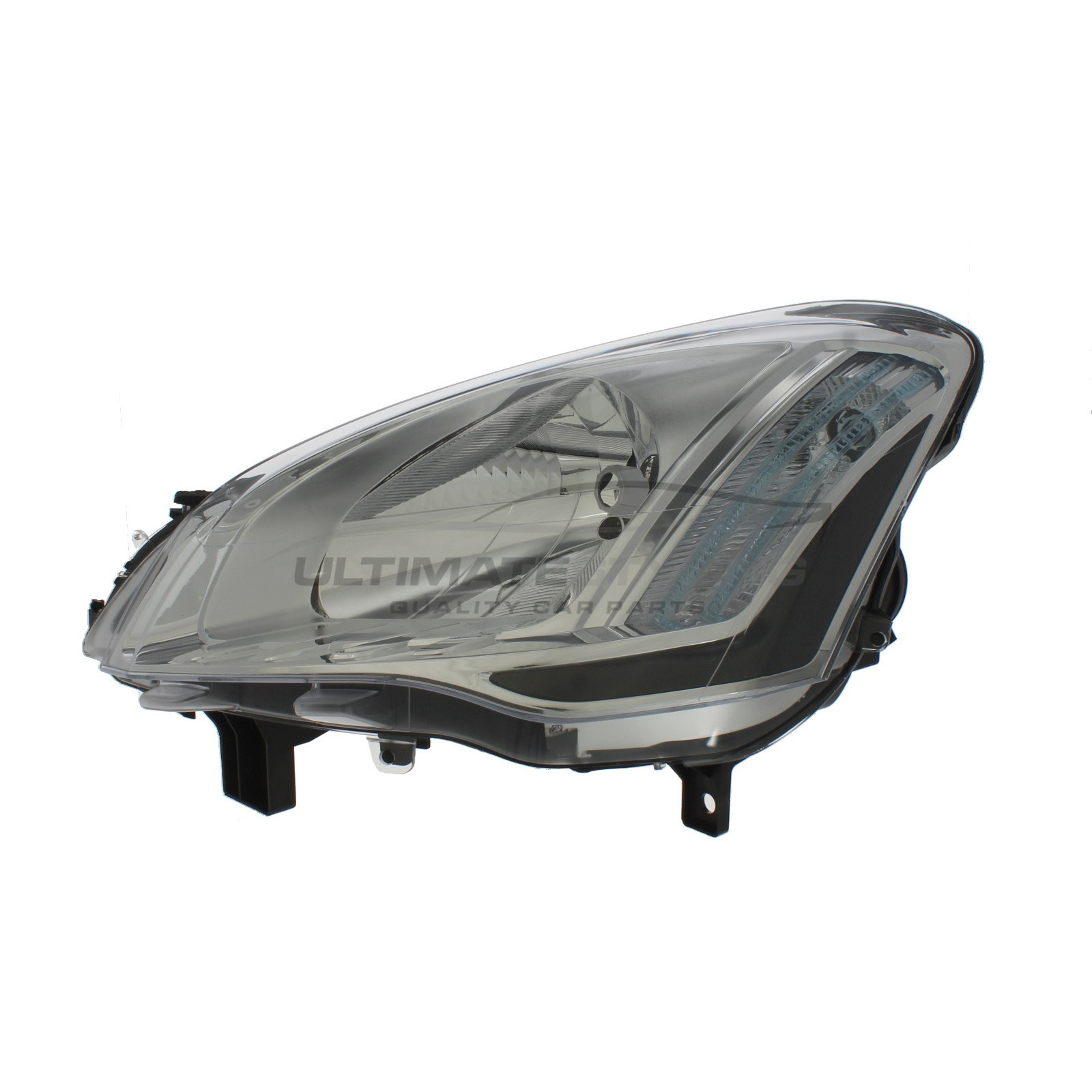 Citroen Berlingo 2008-2018, Peugeot Partner 2015-2018 Halogen, Electric With Motor, Chrome Headlight / Headlamp with Black Edging Passengers Side (LH)