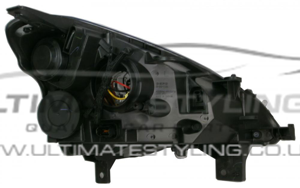 Citroen Berlingo 2008-2018, Peugeot Partner 2015-2018 Halogen, Electric With Motor, Chrome Headlight / Headlamp with Black Edging Passengers Side (LH)