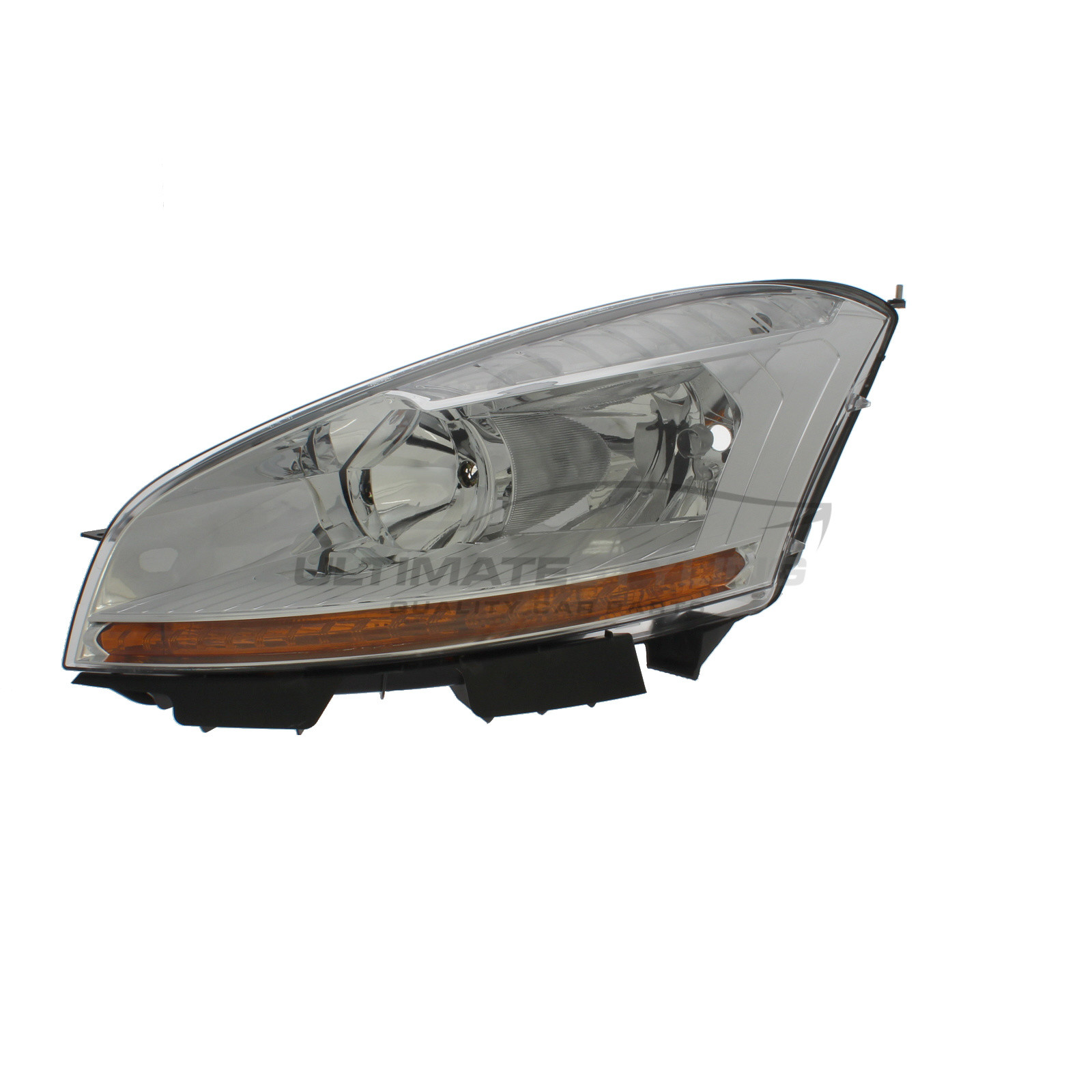 Citroen C4 Picasso 2006-2011, C4 Grand Picasso 2006-2011 Halogen, Electric With Motor, Chrome Headlight / Headlamp Including Amber Indicator Passengers Side (LH)