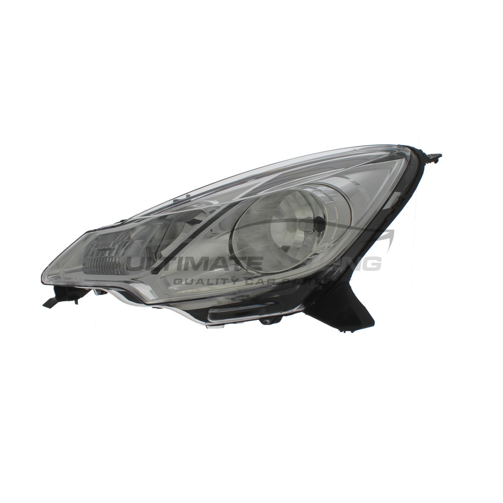 Citroen C3, Citroen DS3 2010-2015, DS DS3 2015-2020 Halogen, Electric With Motor, Chrome Headlight / Headlamp Passengers Side (LH)