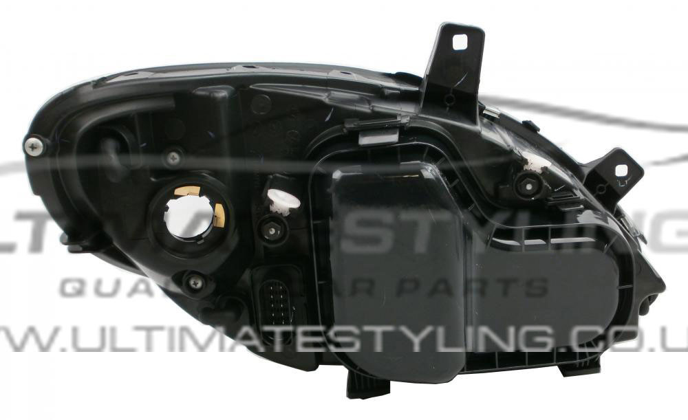 Mercedes Benz Viano 2003-2011, Vito 2003-2011 Halogen, Electric Without Motor, Chrome Headlight / Headlamp (Includes Fog Lamp) Passenger Side (LH)