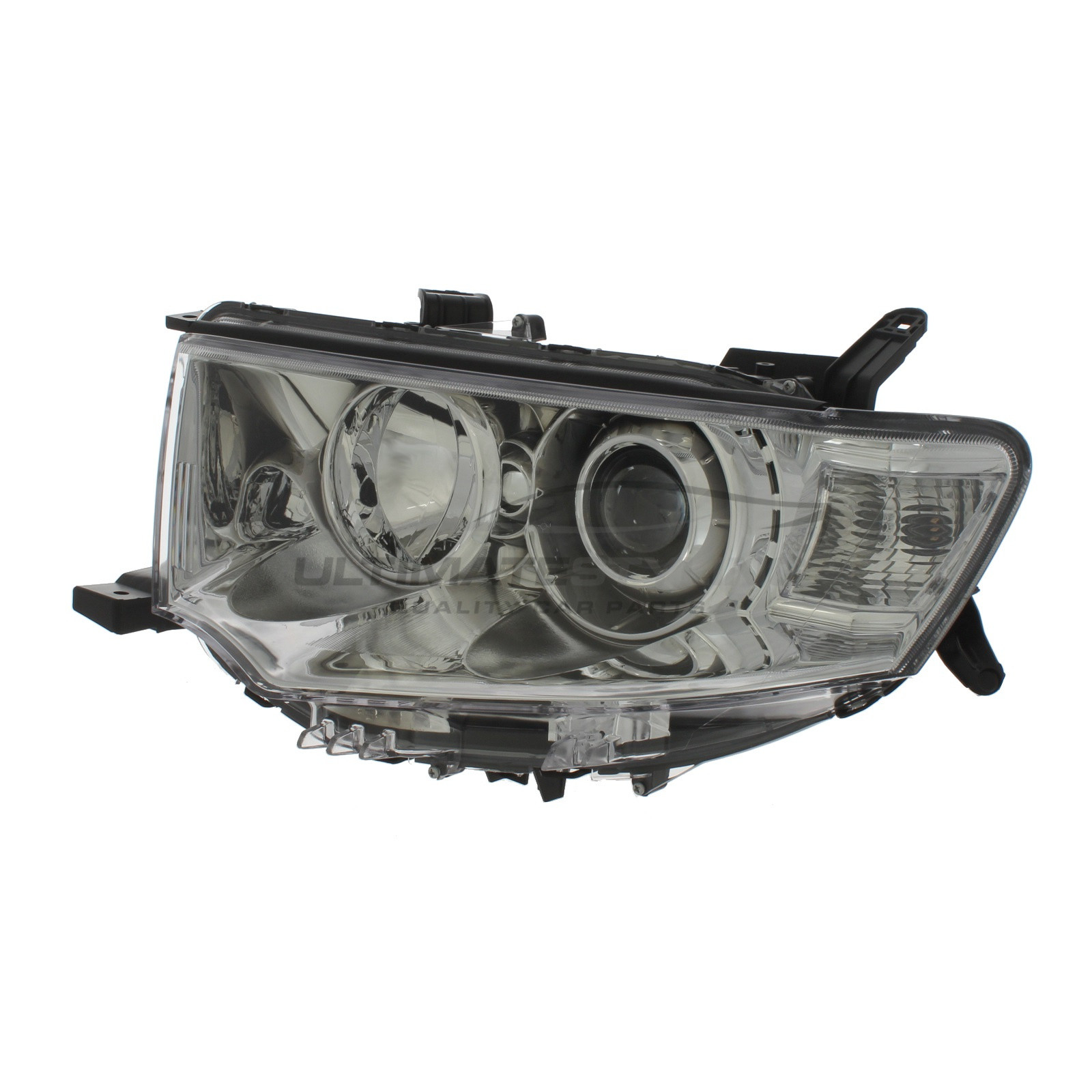 Mitsubishi L200 2010-2016 Halogen, Electric Without Motor, Chrome Headlight / Headlamp Passengers Side (LH)