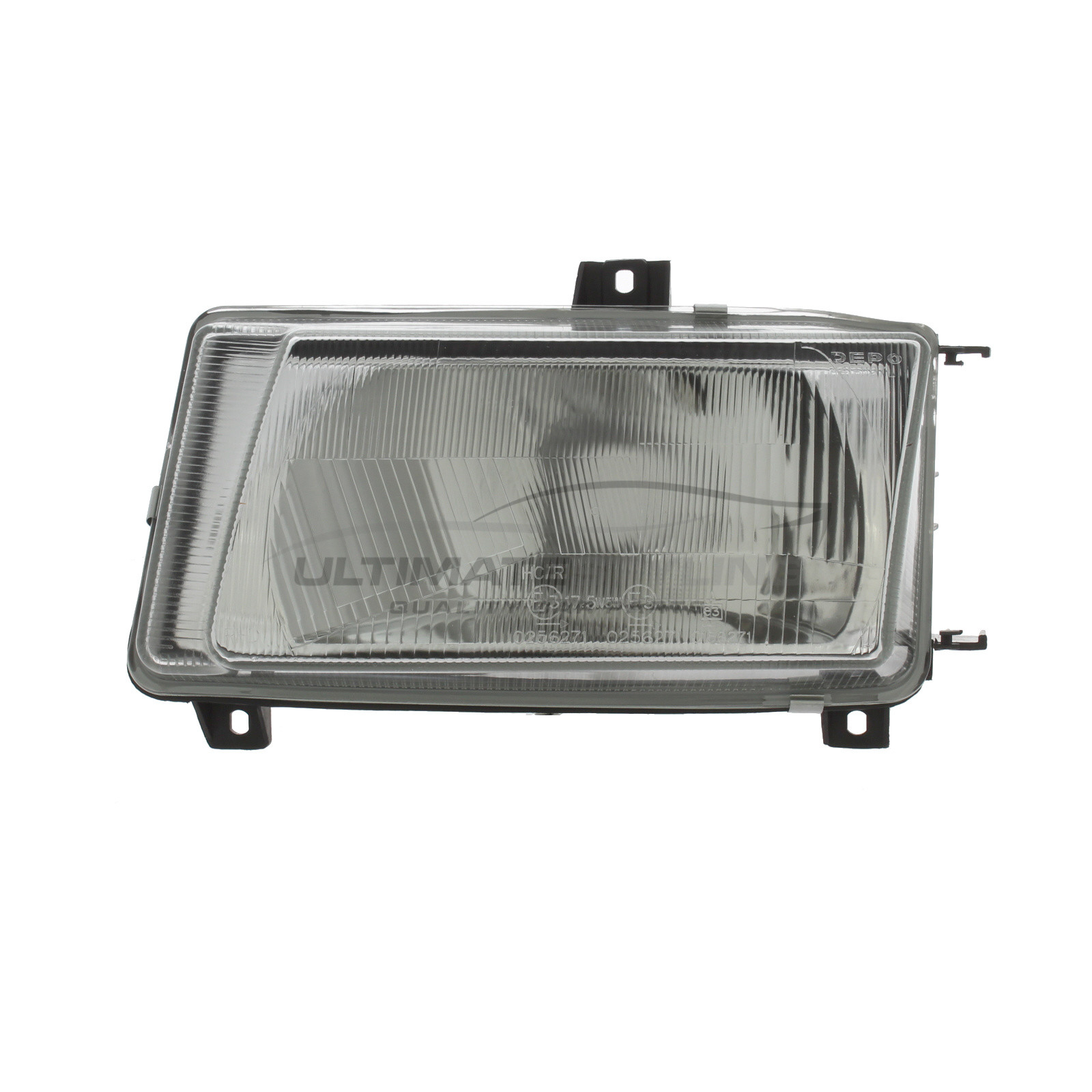 VW Caddy 1996-2000, Polo 1995-1999 Halogen, Electric / Manual Without Motor, Chrome Headlight / Headlamp Passengers Side (LH)