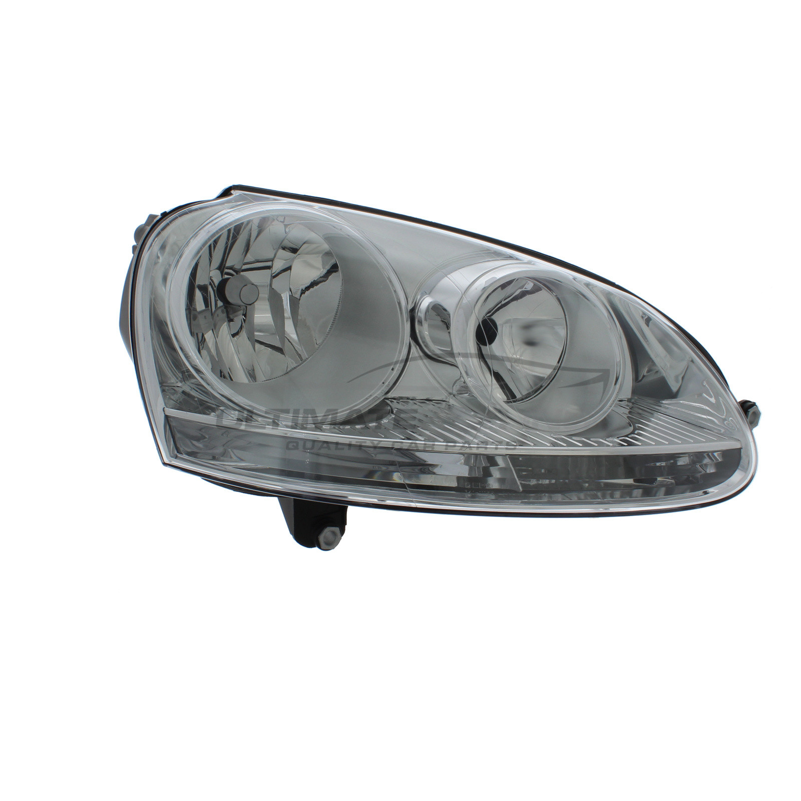 VW Golf 2004-2009, Jetta 2006-2011 Halogen, Electric With Motor, Chrome Headlight / Headlamp Drivers Side (RH)