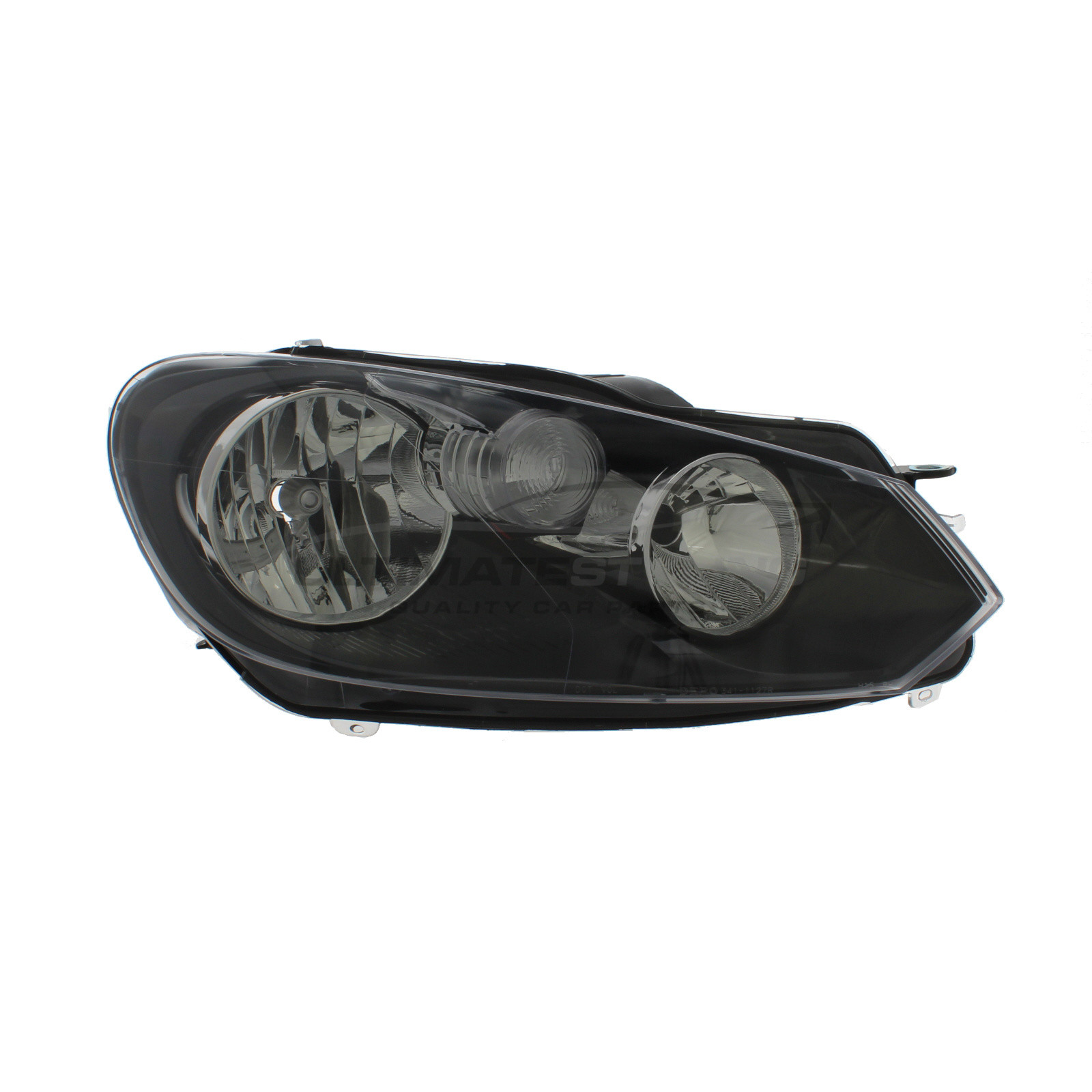 VW Golf 2009-2013 Halogen, Electric With Motor, Black Headlight / Headlamp Drivers Side (RH)