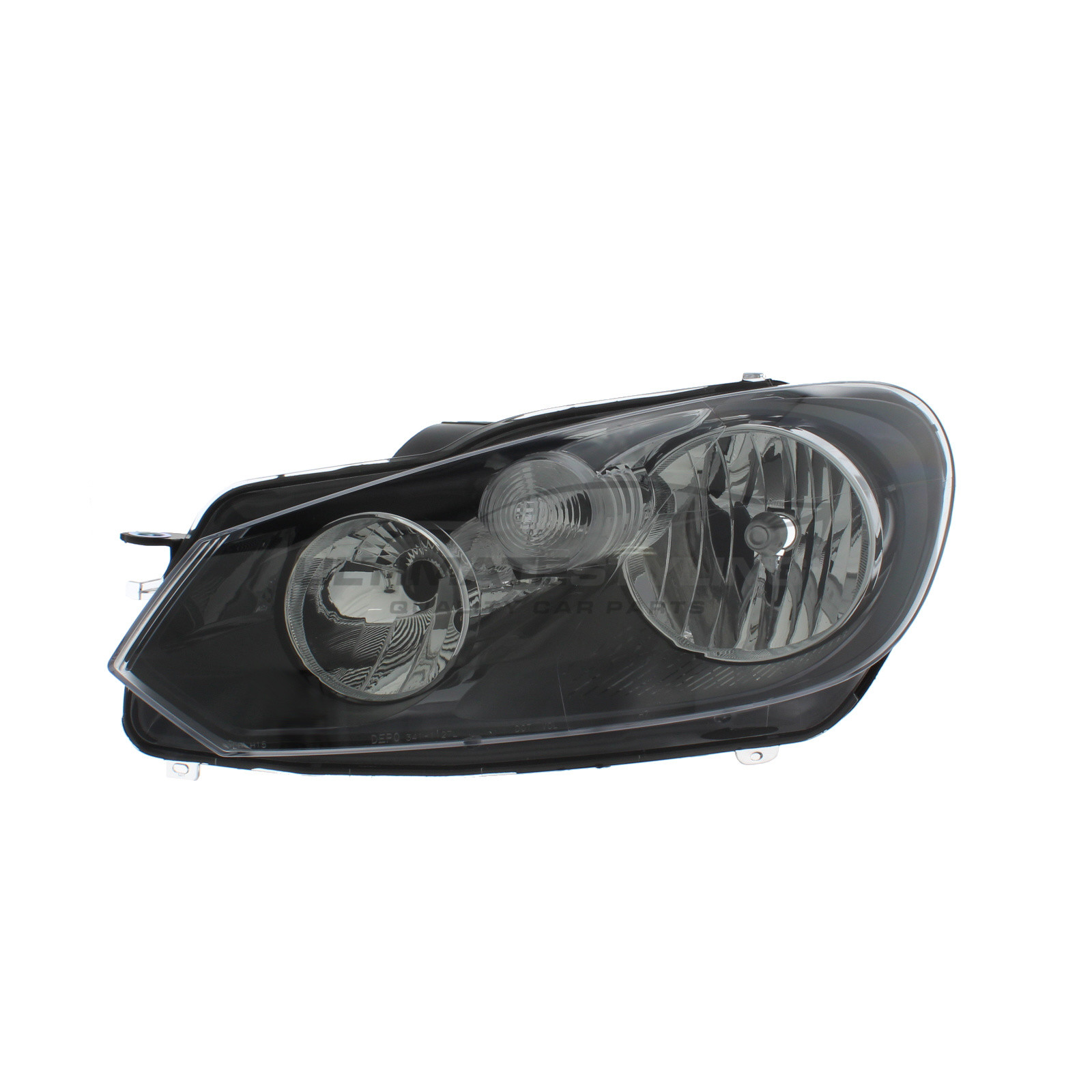 VW Golf 2009-2013 Halogen, Electric With Motor, Black Headlight / Headlamp Passengers Side (LH)