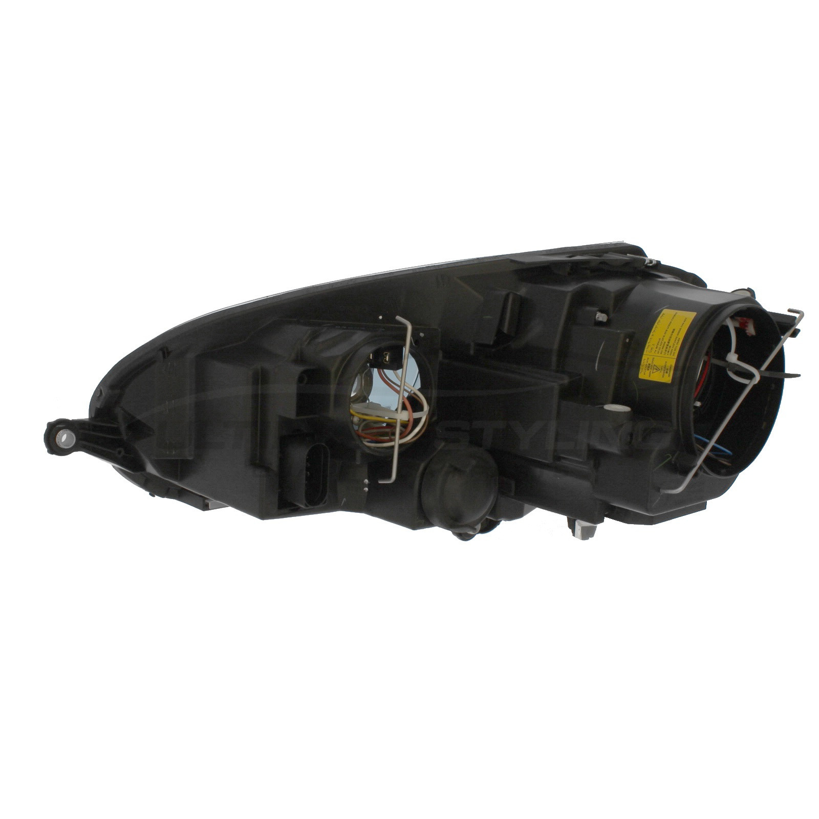 VW Golf GTi 2003-2009, Jetta GTi 2006-2011 Xenon, Electric With Motor, Black Headlight / Headlamp Drivers Side (RH)