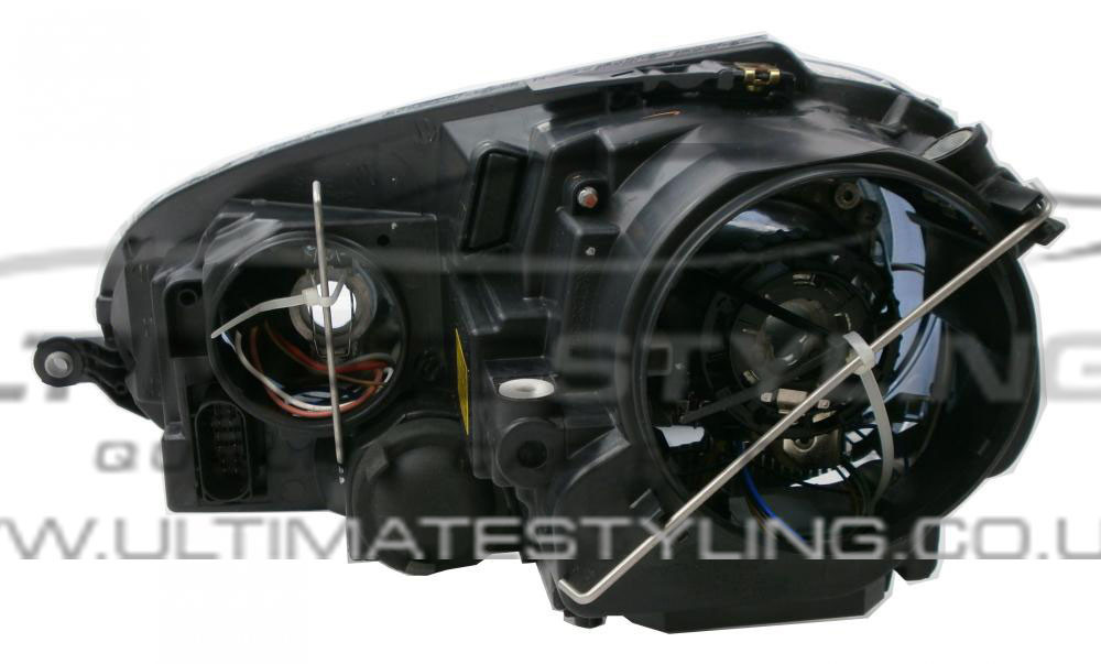 VW Golf GTi 2003-2009, Jetta GTi 2006-2011 Xenon, Electric With Motor, Black Headlight / Headlamp Drivers Side (RH)