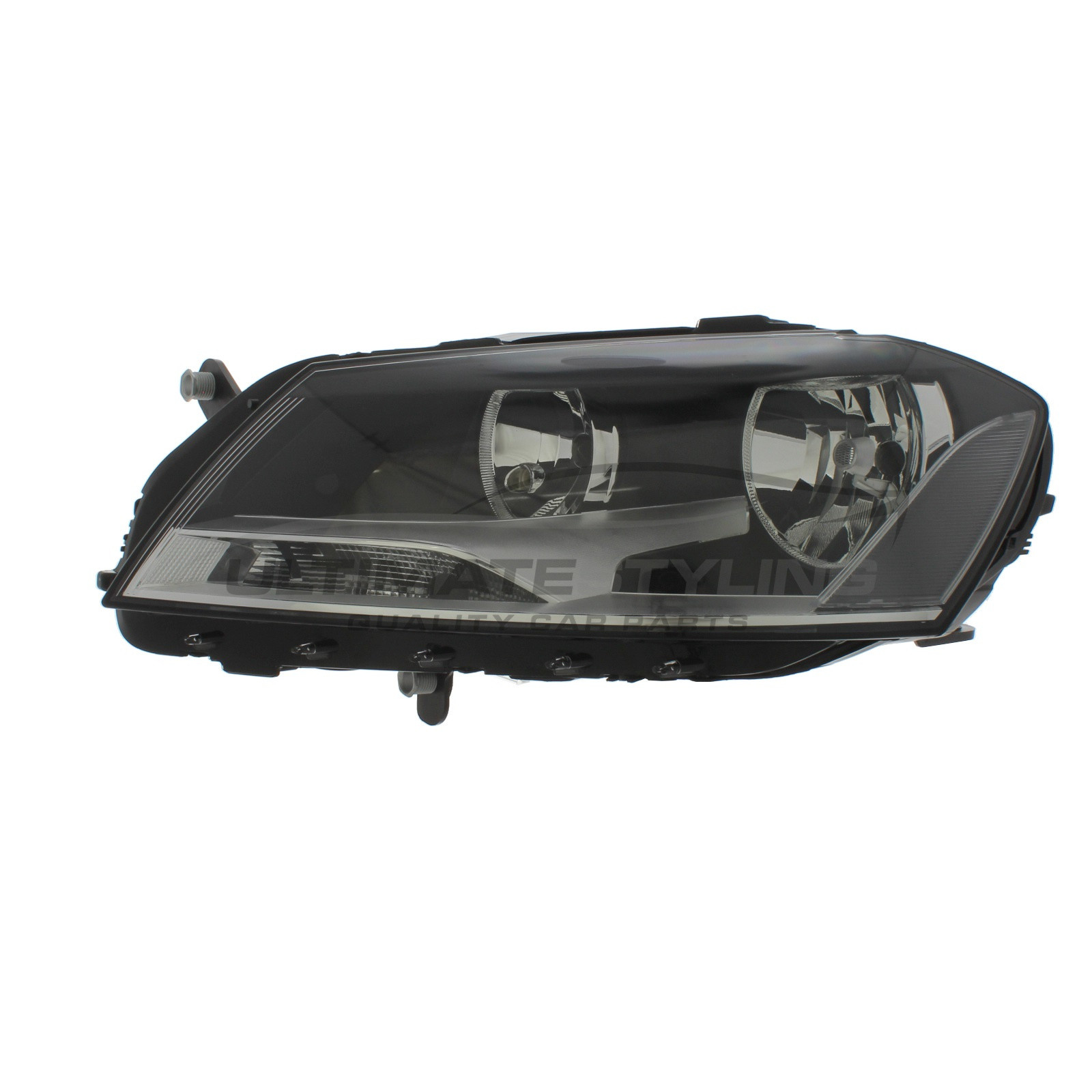 VW Passat 2010-2015 Halogen, Electric With Motor, Black Headlight / Headlamp Passengers Side (LH)