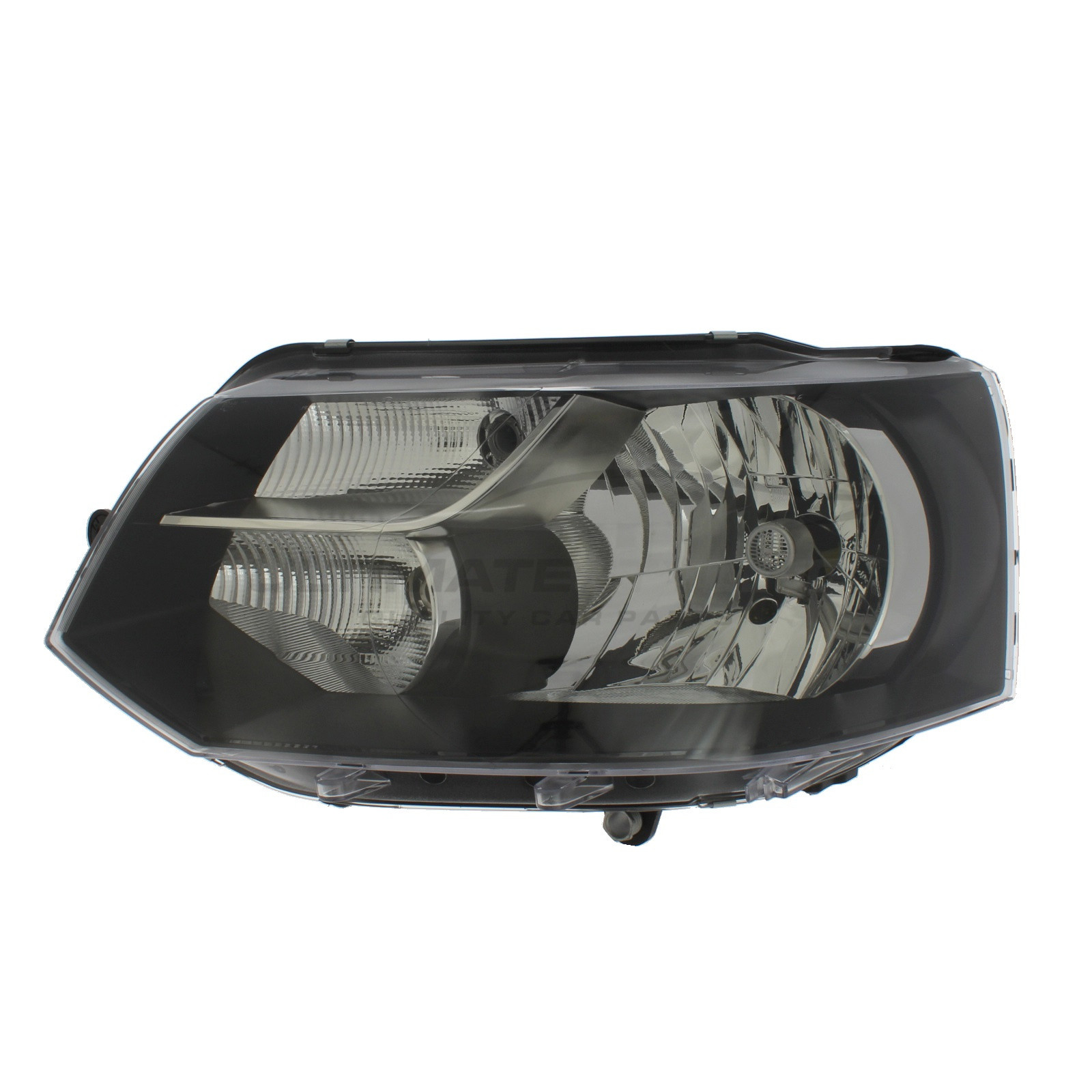 VW Caravelle 2010-2015, Transporter 2010-2015 Halogen, Electric With Motor, Black Headlight / Headlamp (Single Reflector) Passengers Side (LH)