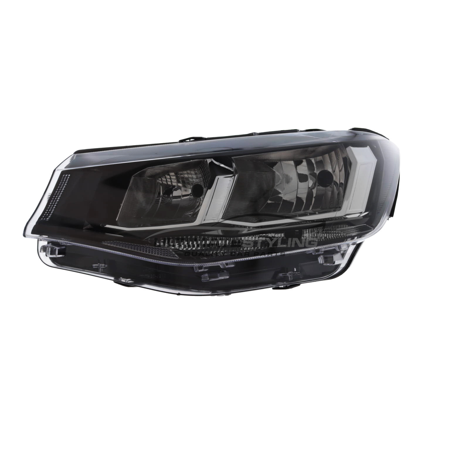 VW Caddy 2021-> - Twin Reflector Type Headlight / Headlamp - Black Inner - Passenger Side Left Hand