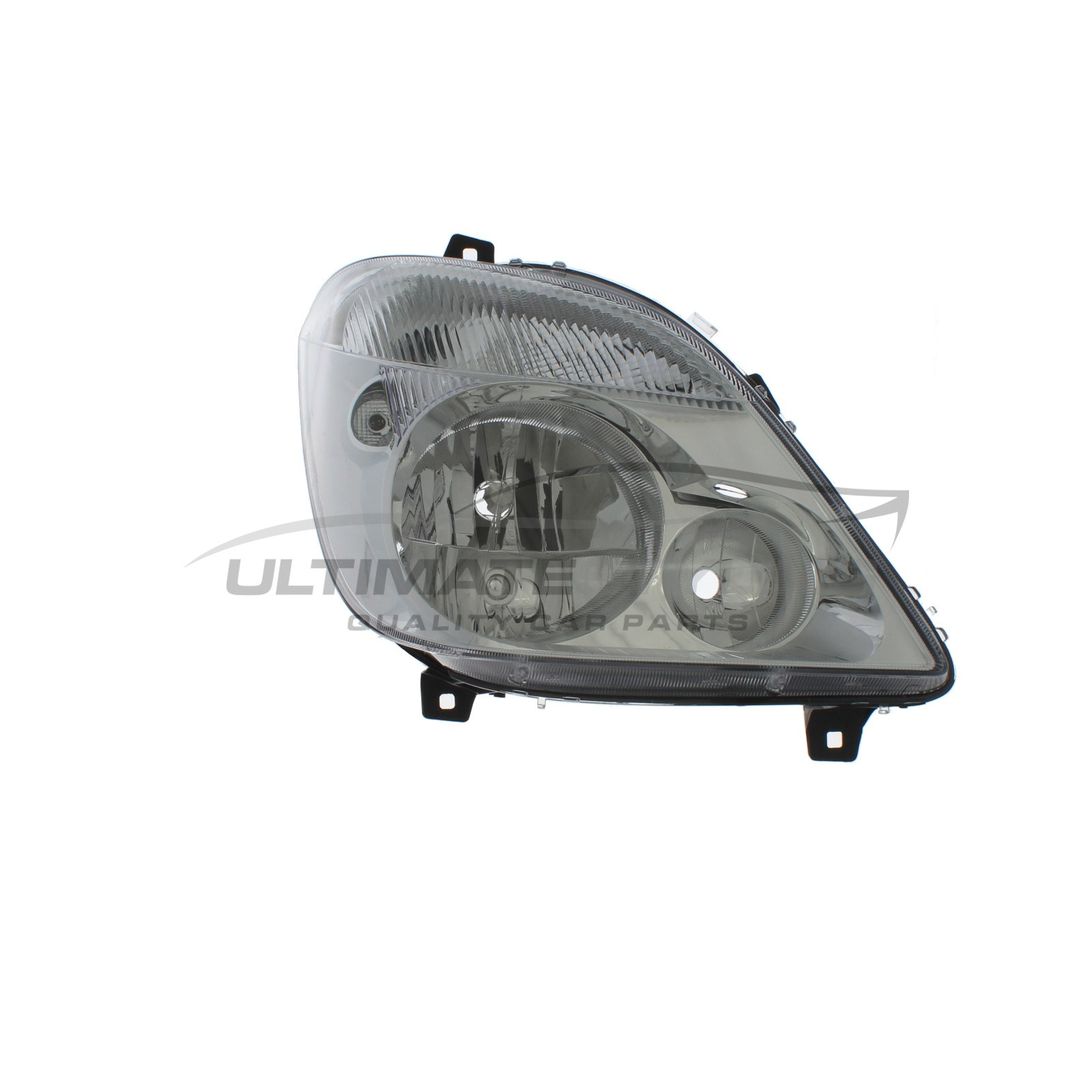 Mercedes Benz Sprinter 2006-2014 Halogen, Electric Without Motor, Chrome Headlight / Headlamp (Excludes Fog Lamp) Drivers Side (RH)