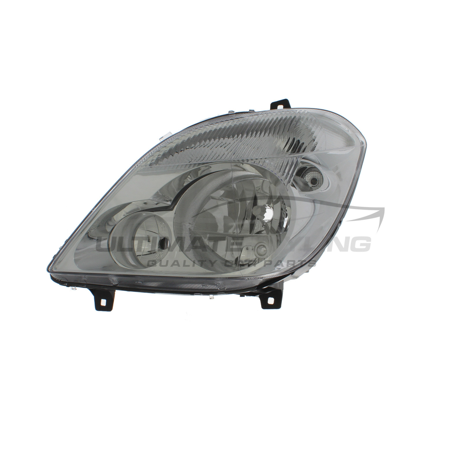 Mercedes Benz Sprinter 2006-2014 Halogen, Electric Without Motor, Chrome Headlight / Headlamp (Excludes Fog Lamp) Passengers Side (LH)