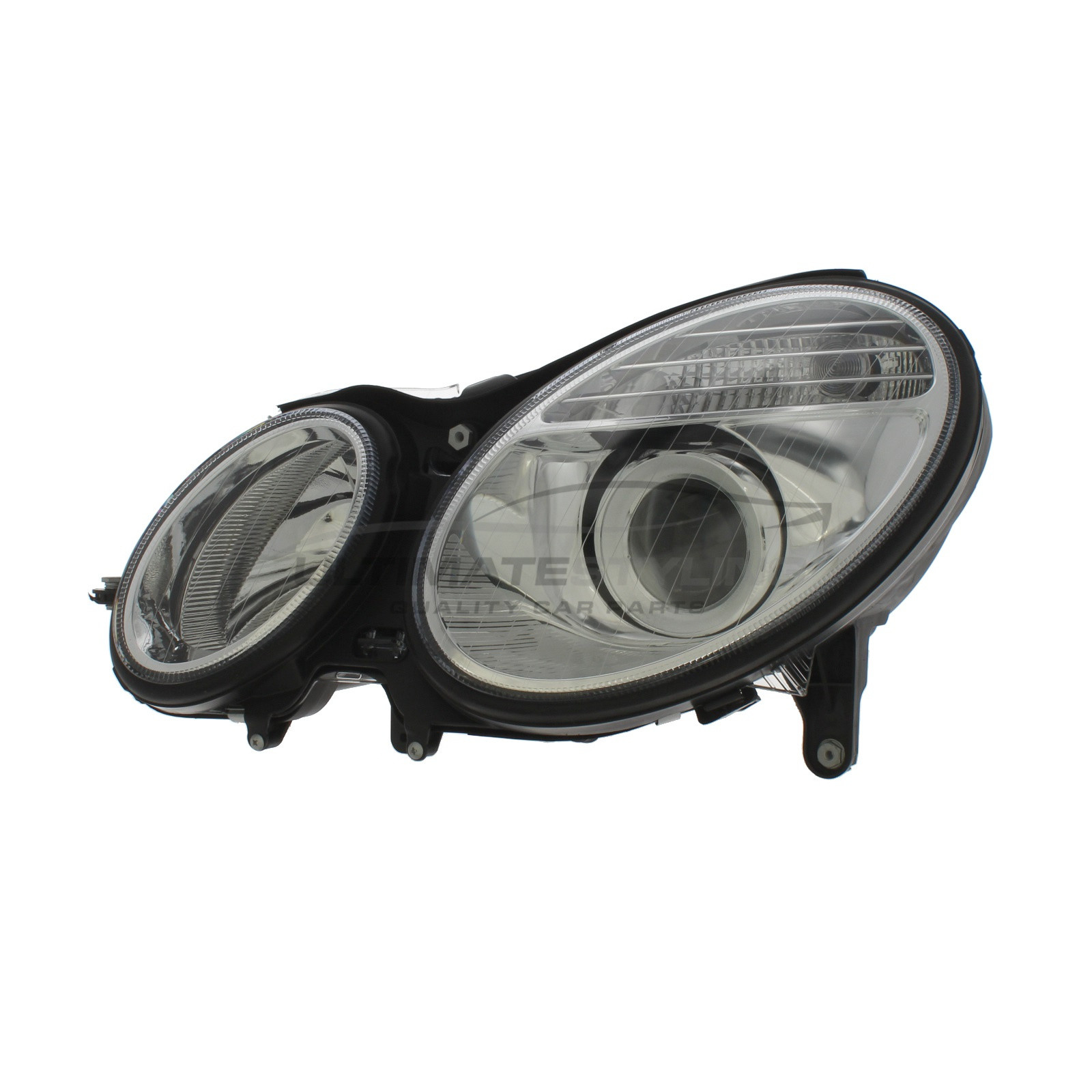 Mercedes Benz E Class 2006-2010 Halogen, Electric With Motor, Chrome Headlight / Headlamp Passengers Side (LH)