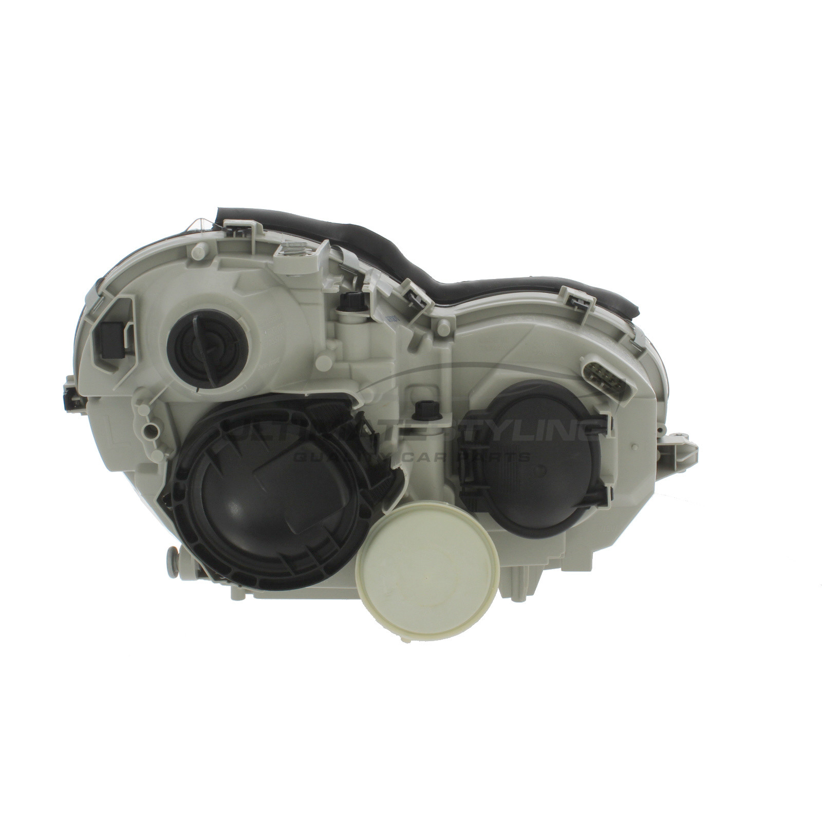 Mercedes Benz C Class 2002-2008 Halogen, Electric Without Motor, Chrome Headlight / Headlamp (Clear Lens) Passengers Side (LH)