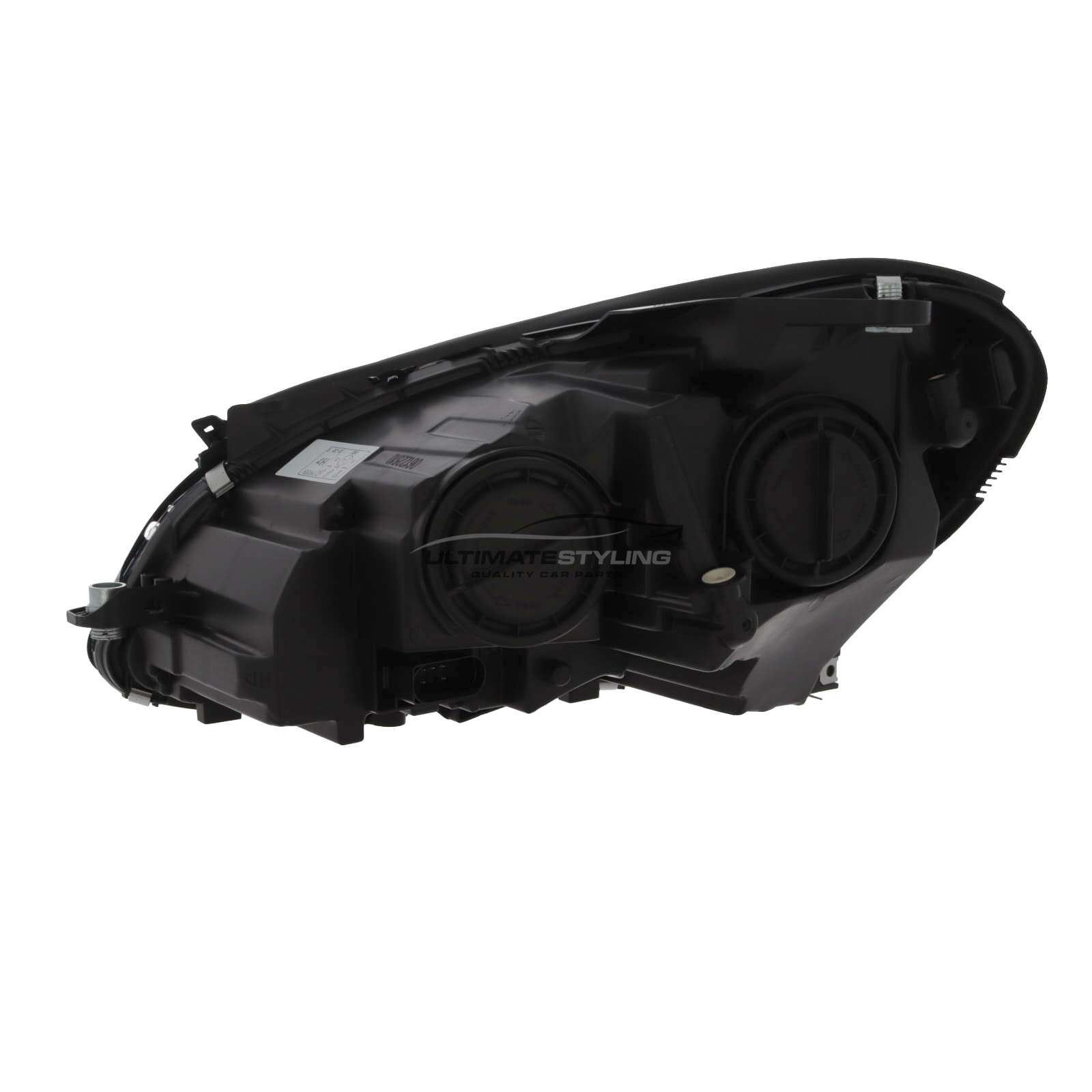 Mercedes Benz C Class W204 Saloon 2011-2015 / S204 Estate 2011-2015 / C204 Coupe 2011-2016 Headlight / Headlamp - Halogen - Electric Motor Included - Dark Grey Inner - Drivers Side Offside Right Hand