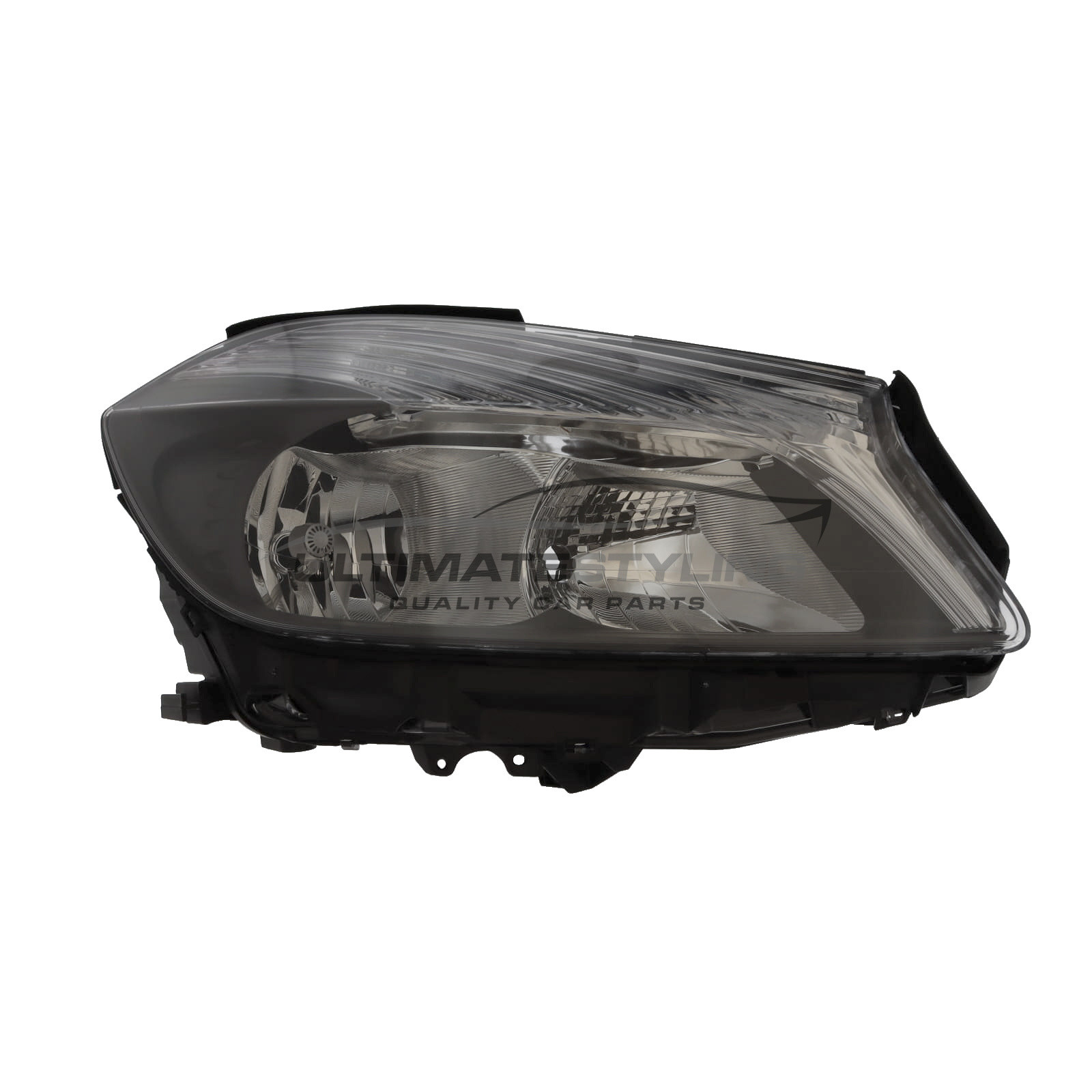 Mercedes Benz A Class 2012-2018 Halogen, Electric With Motor, Chrome Headlight / Headlamp with Black Surround Drivers Side (RH)