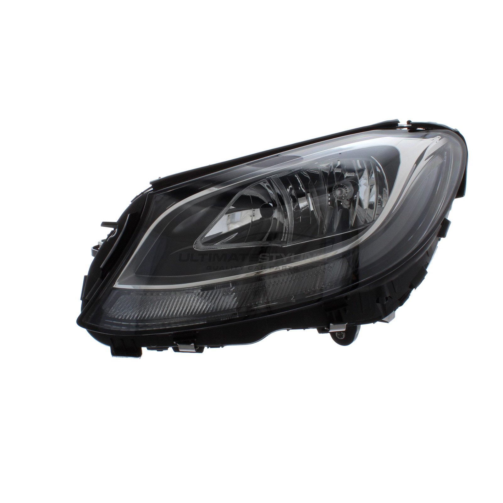 Mercedes Benz C Class Headlight / Headlamp - Passenger Side (LH) - Halogen With LED Daytime Running Lamp