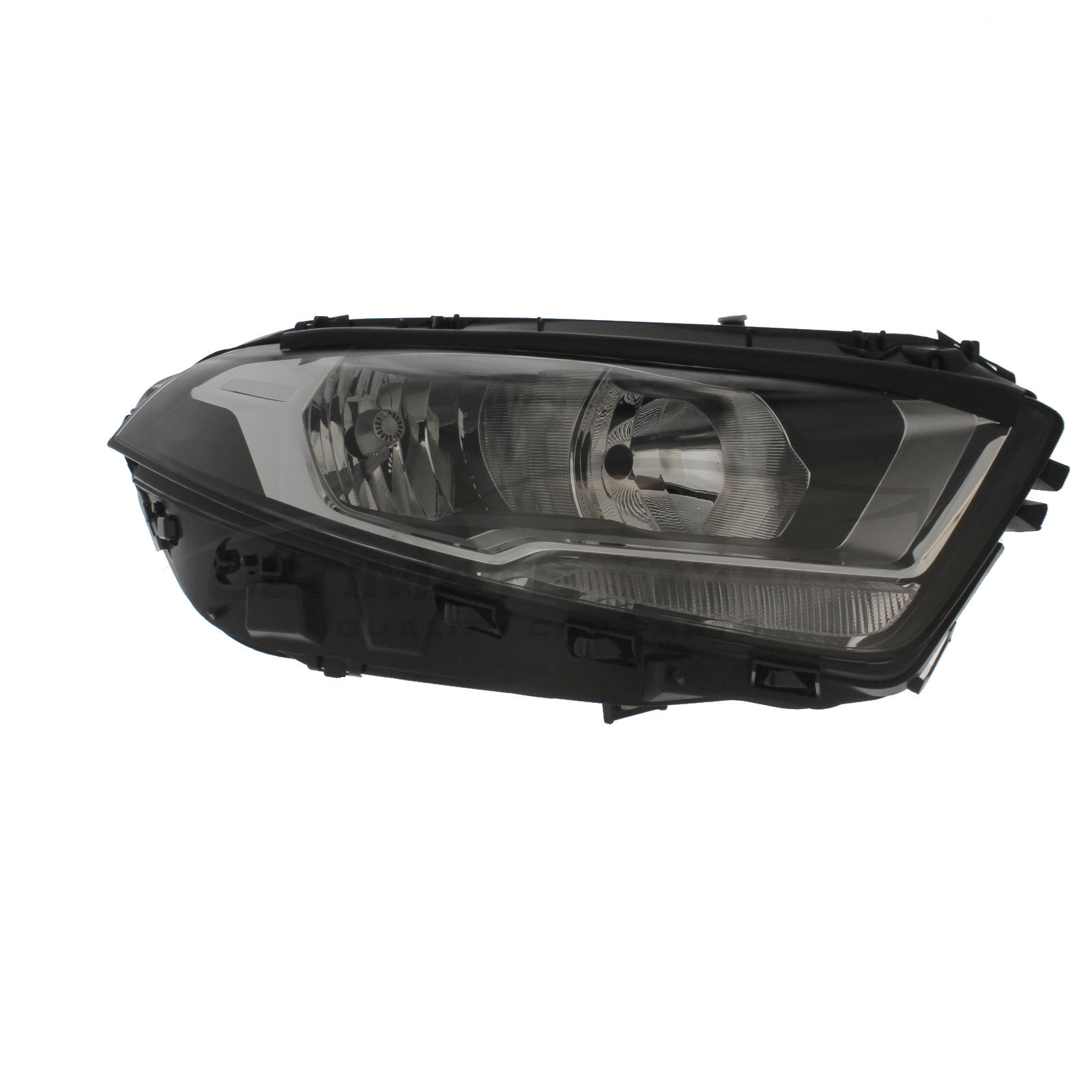 Mercedes Benz A Class 2018-> Halogen With LED Daytime Running Lamp, Electric With Motor, Chrome Headlight / Headlamp Drivers Side (RH)