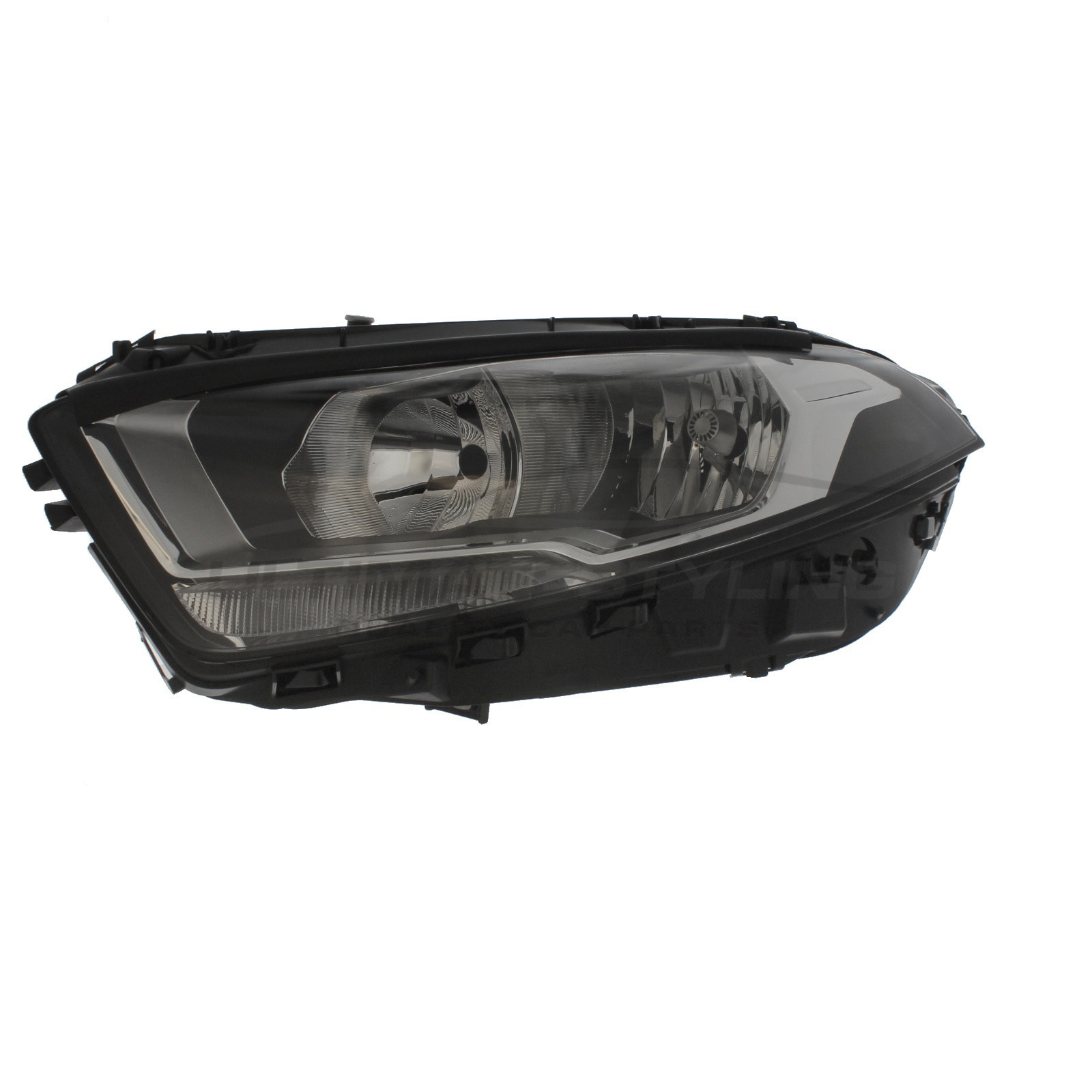 Mercedes A Class 2018-2023 - Headlight / Headlamp - Chrome Inner - With LED Daytime Running Lamp - Electric Load Level Motor - Passenger Side Left Hand
