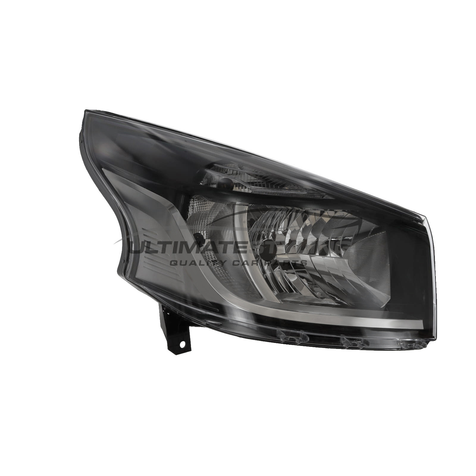 Fiat Talento 2016->, Nissan NV300 2014->, Renault Trafic 2014-> Halogen, Electric Without Motor, Chrome Headlight / Headlamp with Black Surround Drivers Side (RH)