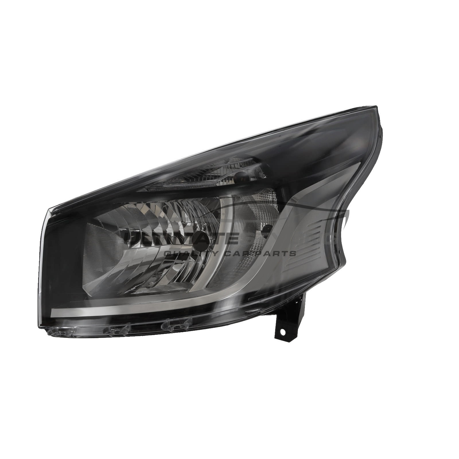 Fiat Talento 2016->, Nissan NV300 2014->, Renault Trafic 2014-> Halogen, Electric Without Motor, Chrome Headlight / Headlamp with Black Surround Passengers Side (LH)