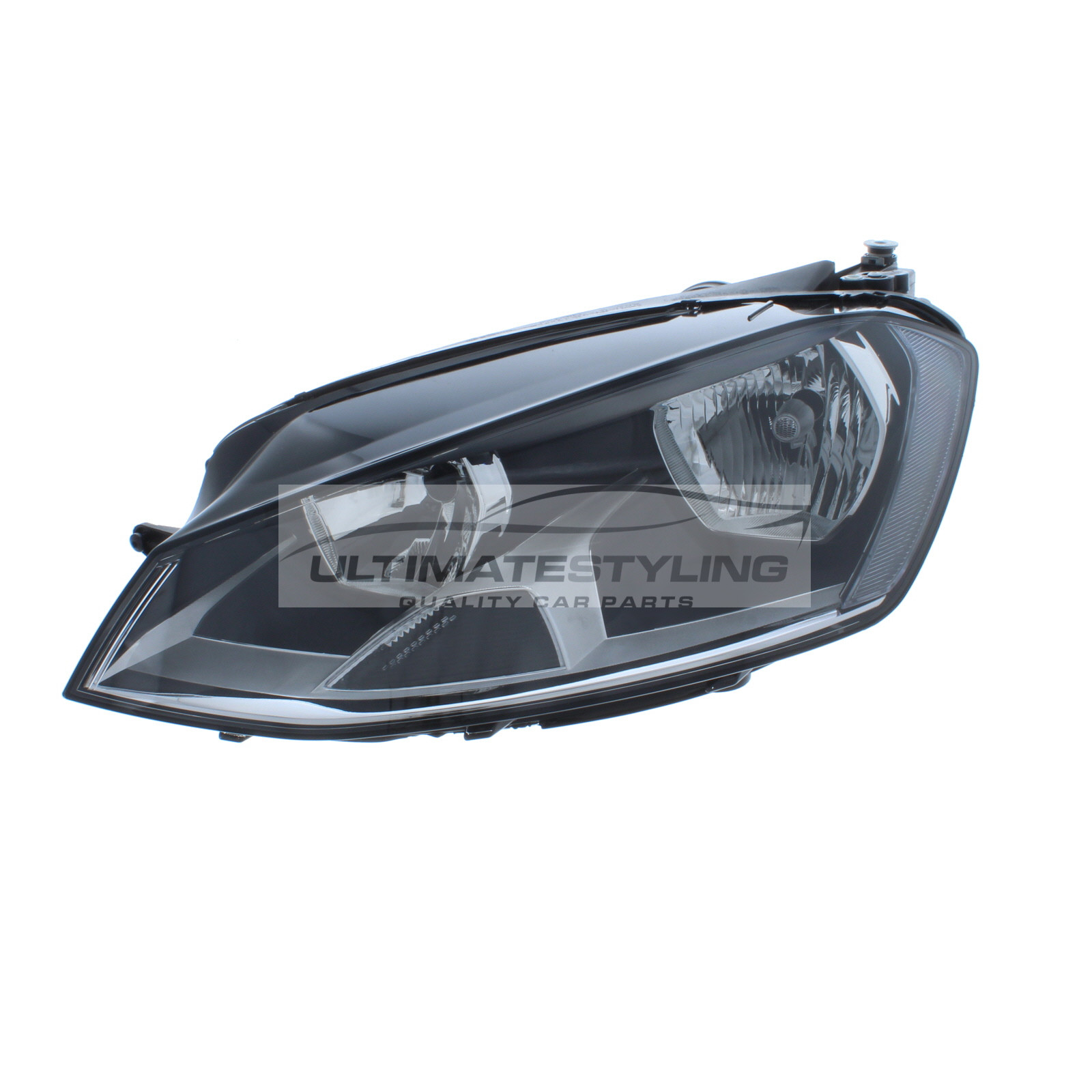 VW Golf 2012-2017 Halogen, Electric With Motor, Black Headlight / Headlamp Passengers Side (LH)